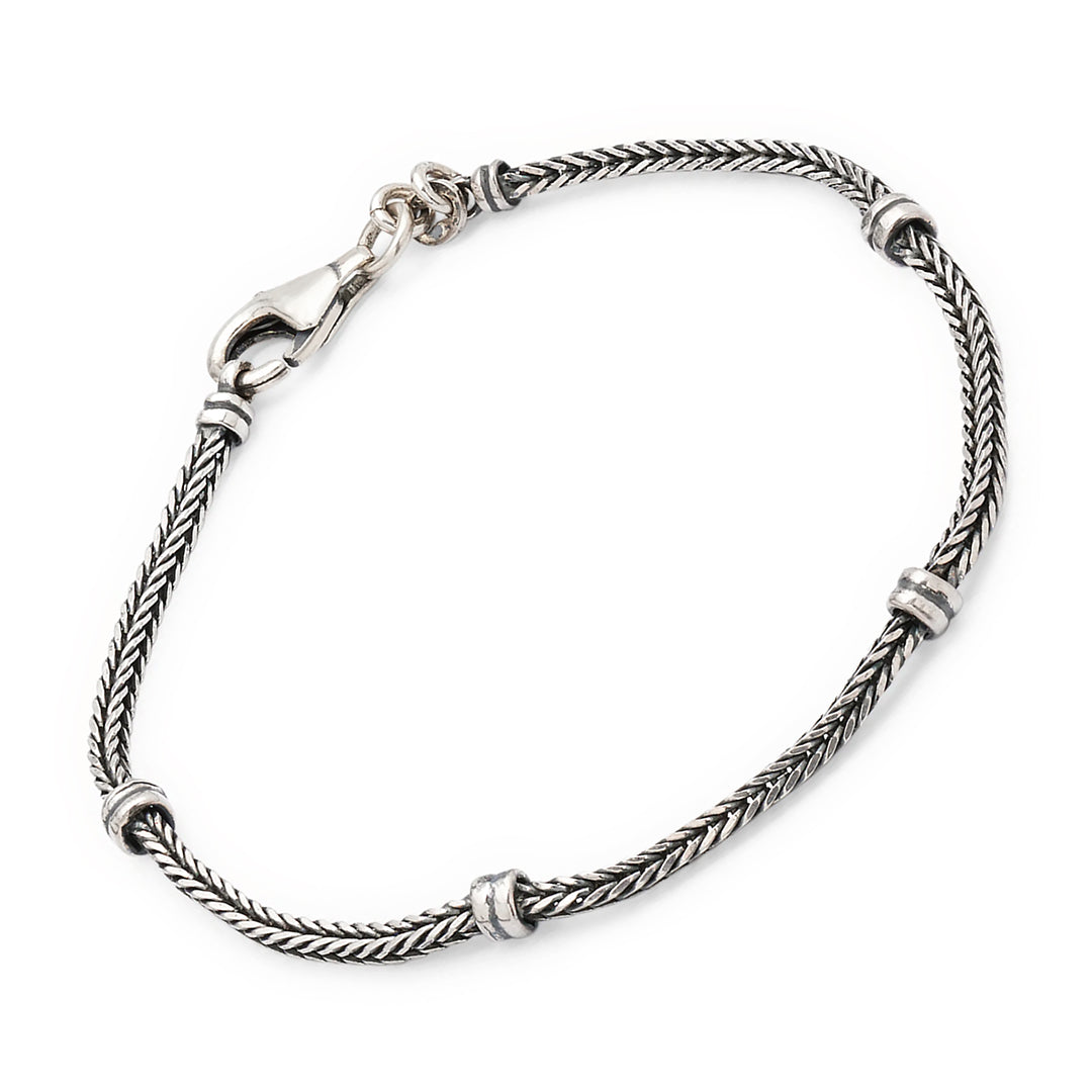 Men's Sterling Silver Herringbone Bracelet I Jan Leslie Cufflinks and Accessories.