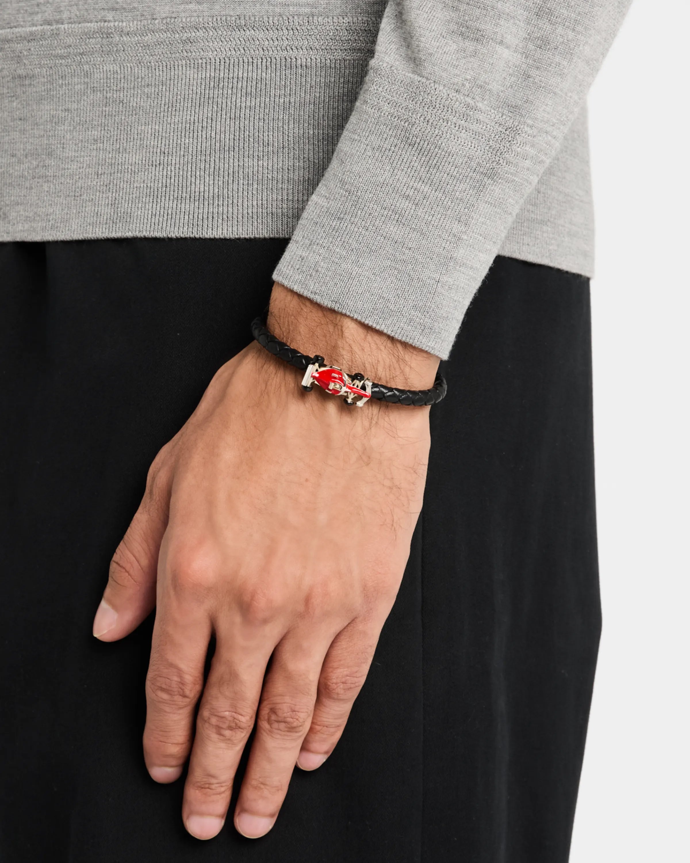 Race Car Leather Bracelet Spring Fit