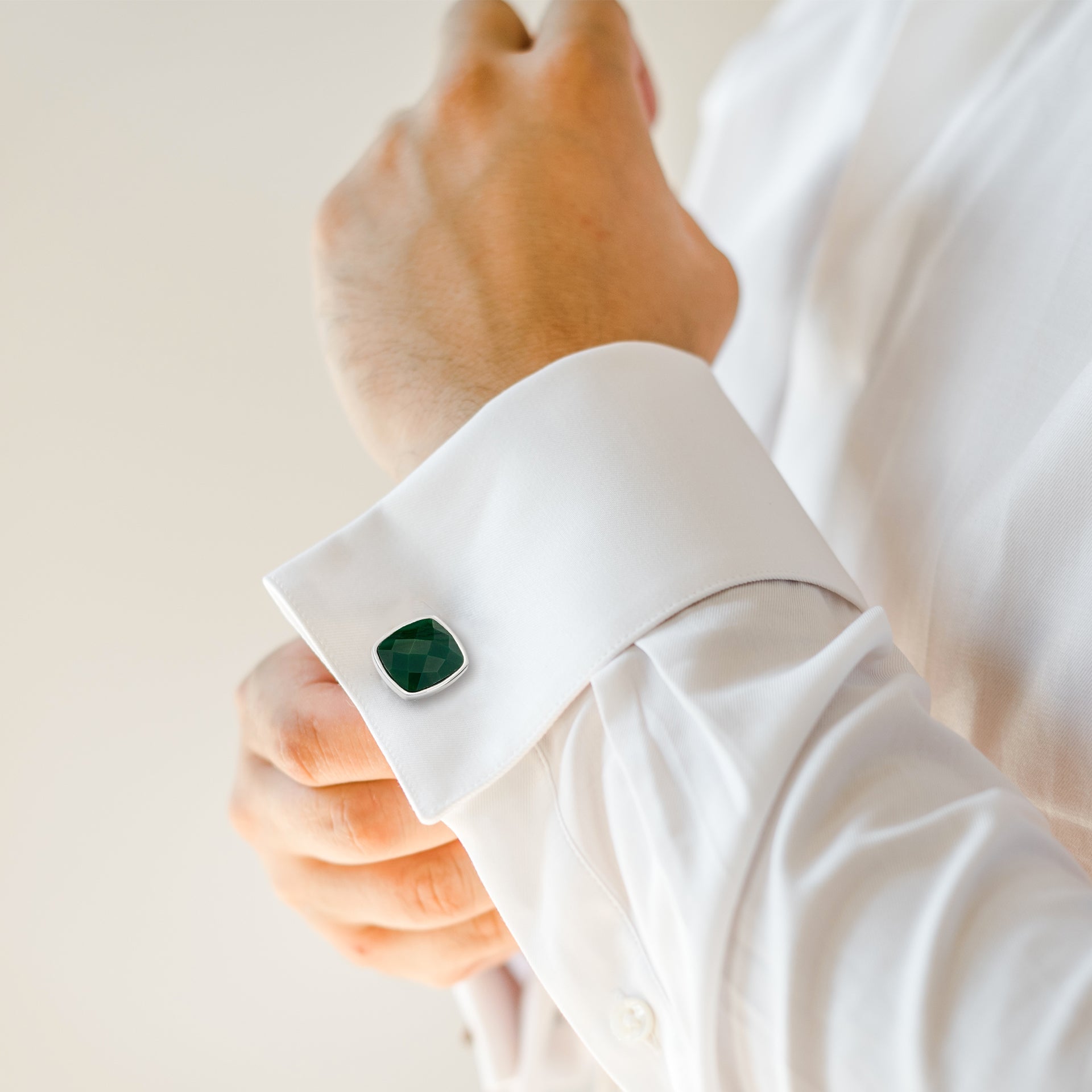 Jade Faceted Cufflinks