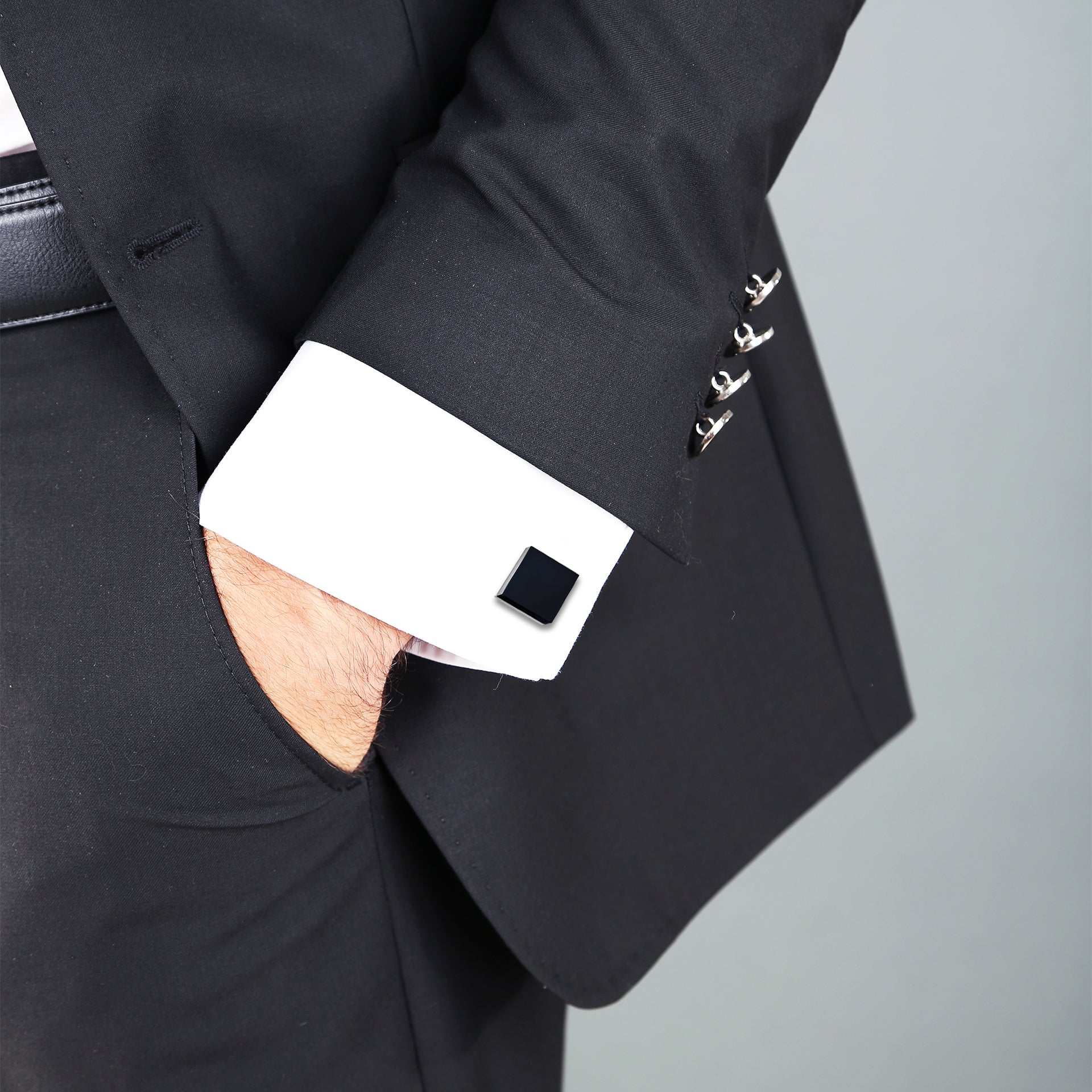 Square Black Obsidian Cufflinks