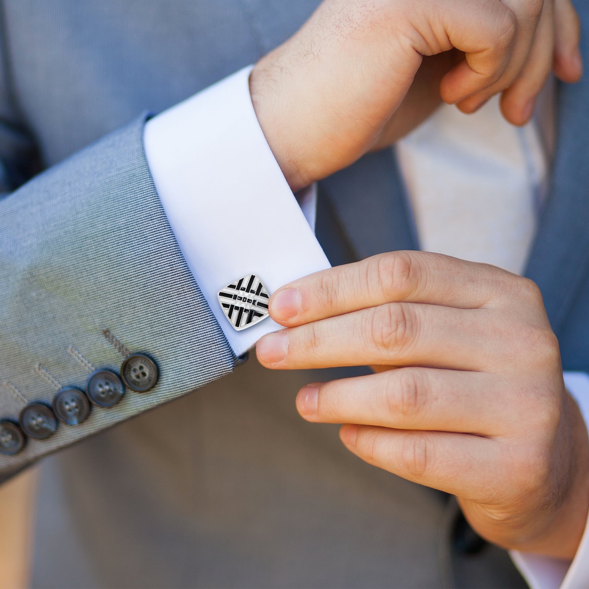 Soft Square Enamel Cufflinks