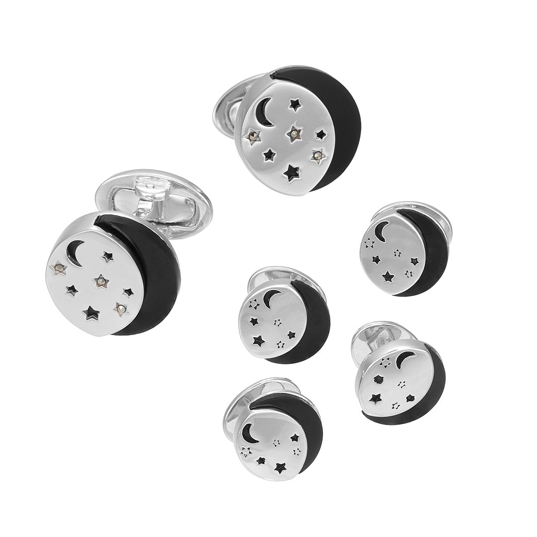 Starry Night Sterling Silver Cufflinks and Tuxedo Studs I Jan Leslie Cufflinks and Accessories.