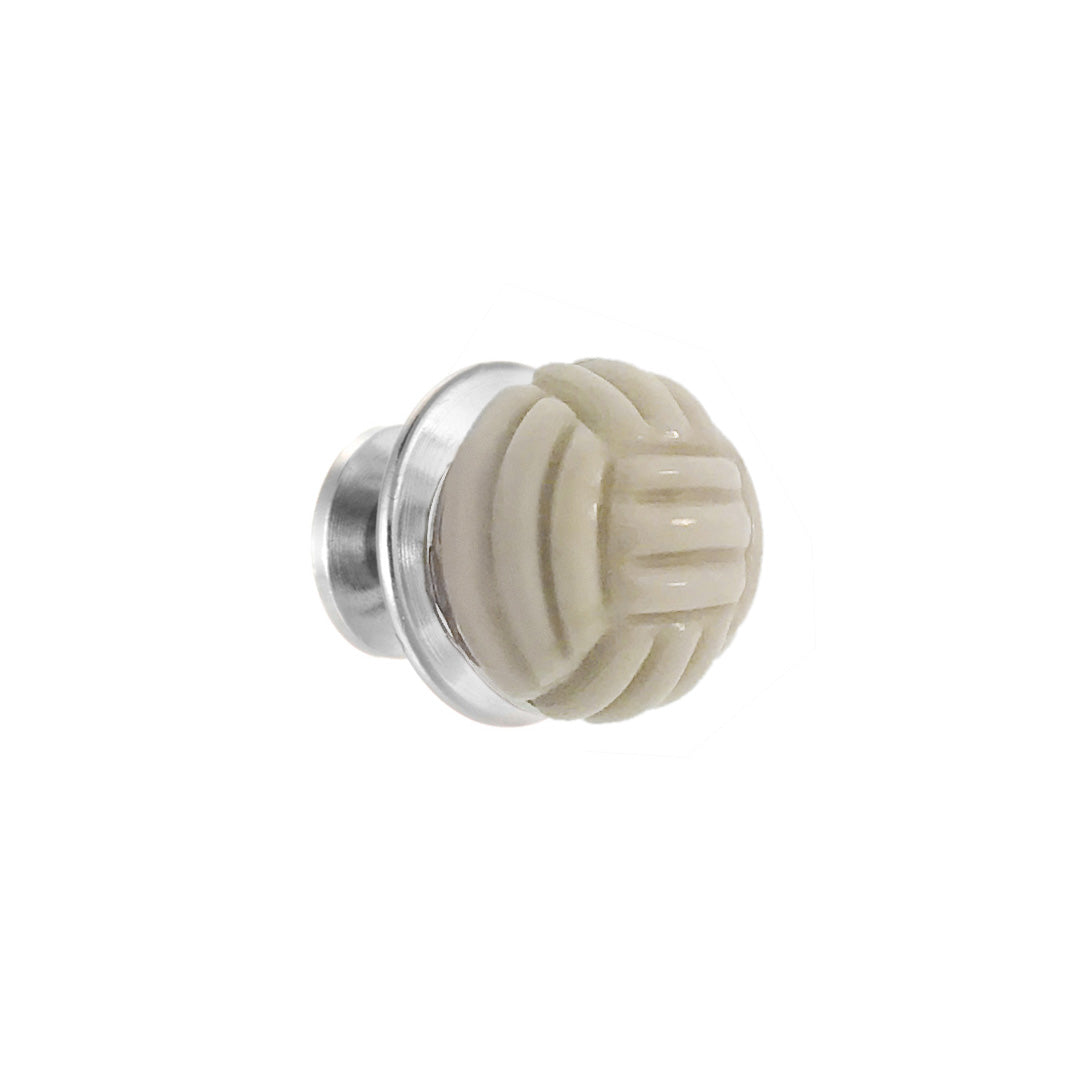 Hand-Carved Mystical Knot Gemstone Sterling Silver Lapel Pin Media in bone I Jan Leslie Cufflinks and Accessories.