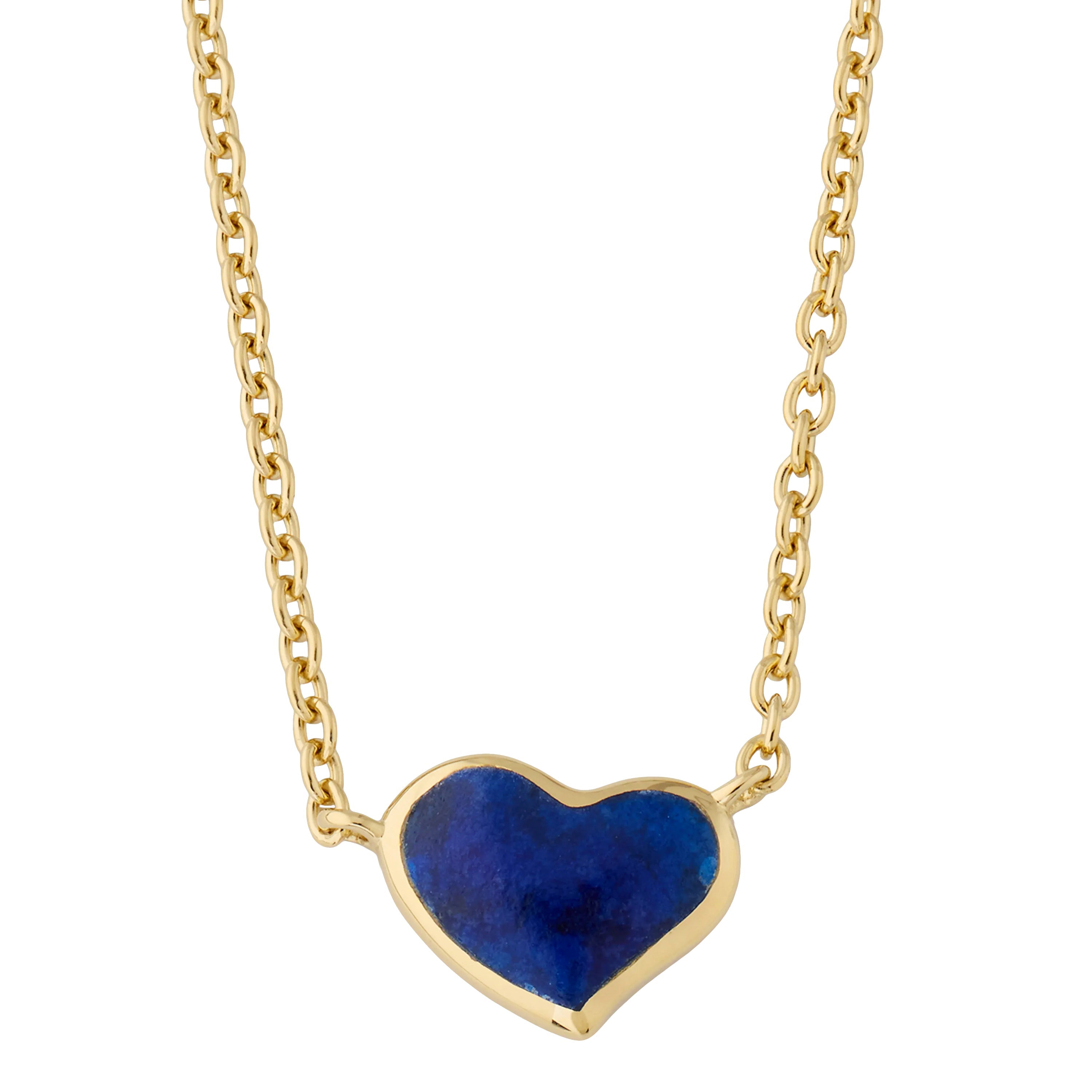 18K Gold Vermeil Lapis Lazuli Heart Pendant Necklace