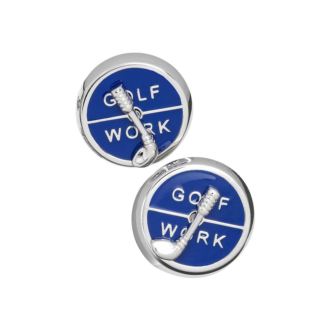 GOLF OR WORK ? Spinner Sterling Silver Cufflinks I Jan Leslie Cufflinks and Accessories