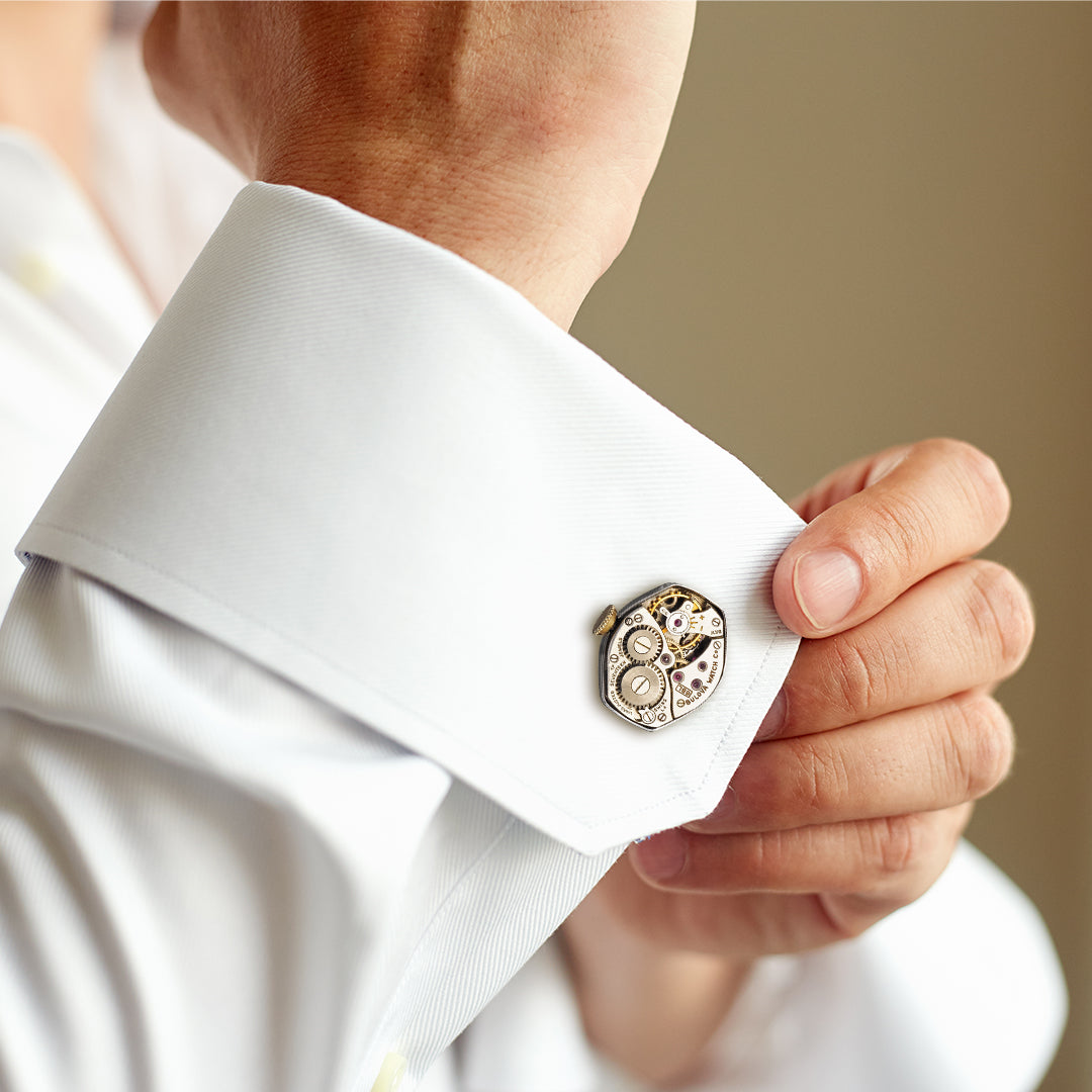Vintage Watch Movements Sterling Cufflinks