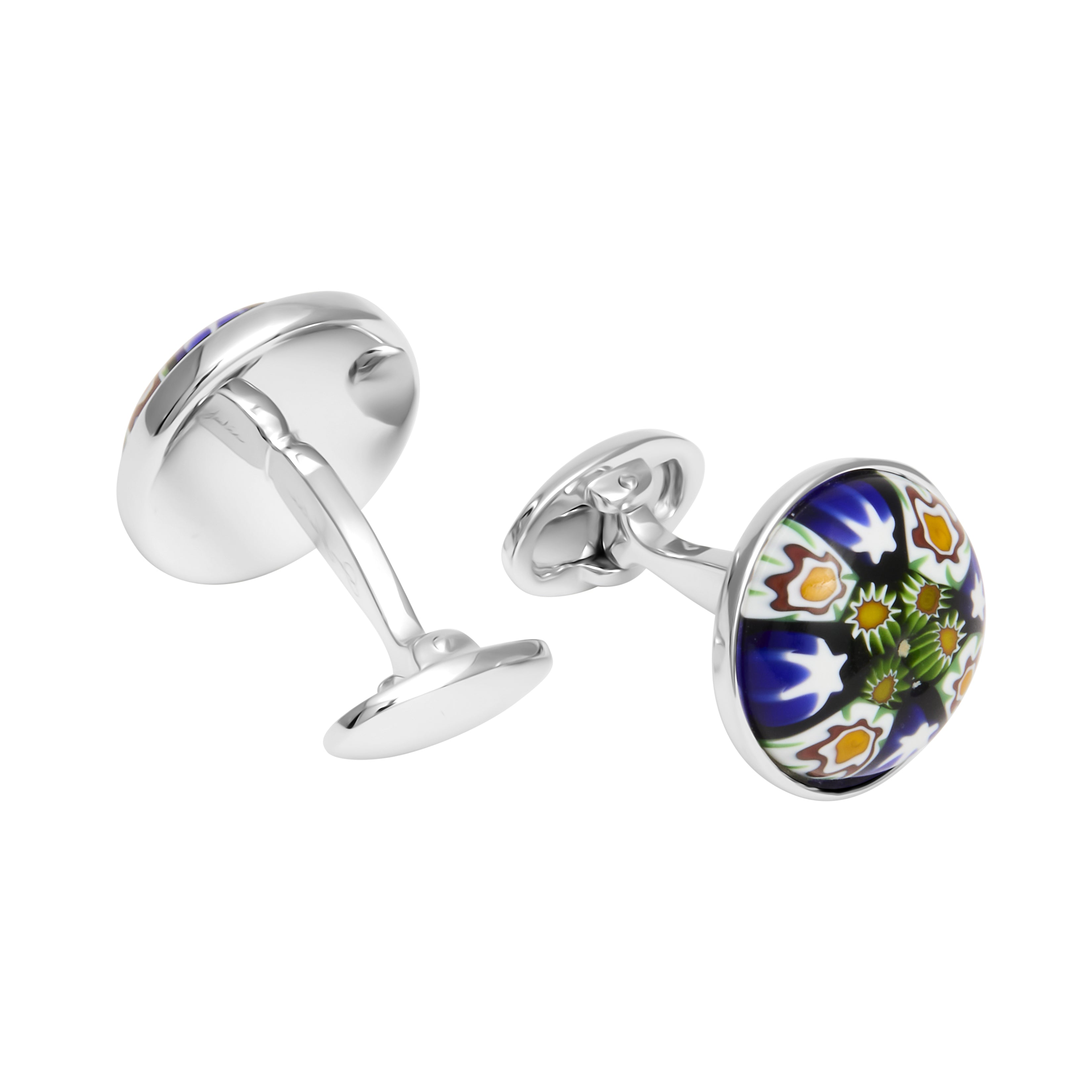 Venetian Murano Glass Sterling Silver Cufflinks