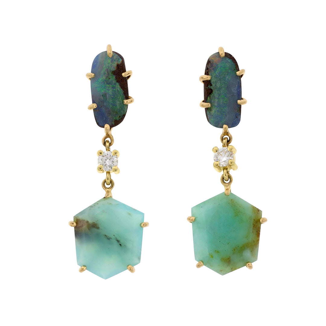 Corsica 18K Gold One of a Kind Earrings I Jan Leslie Bespoke Earrings.