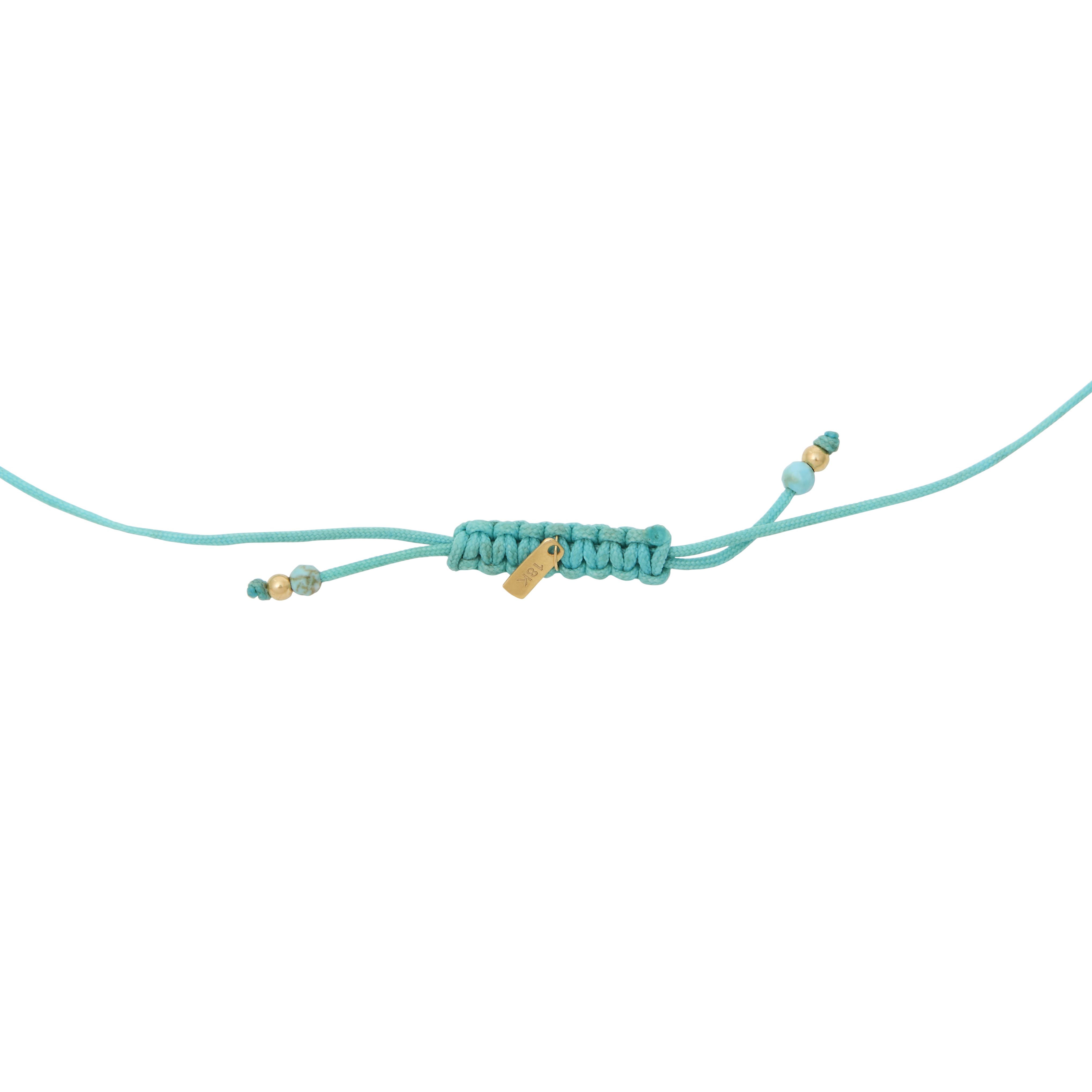 18K Evil Eye Turquoise Beaded Pull-Cord Bracelet
