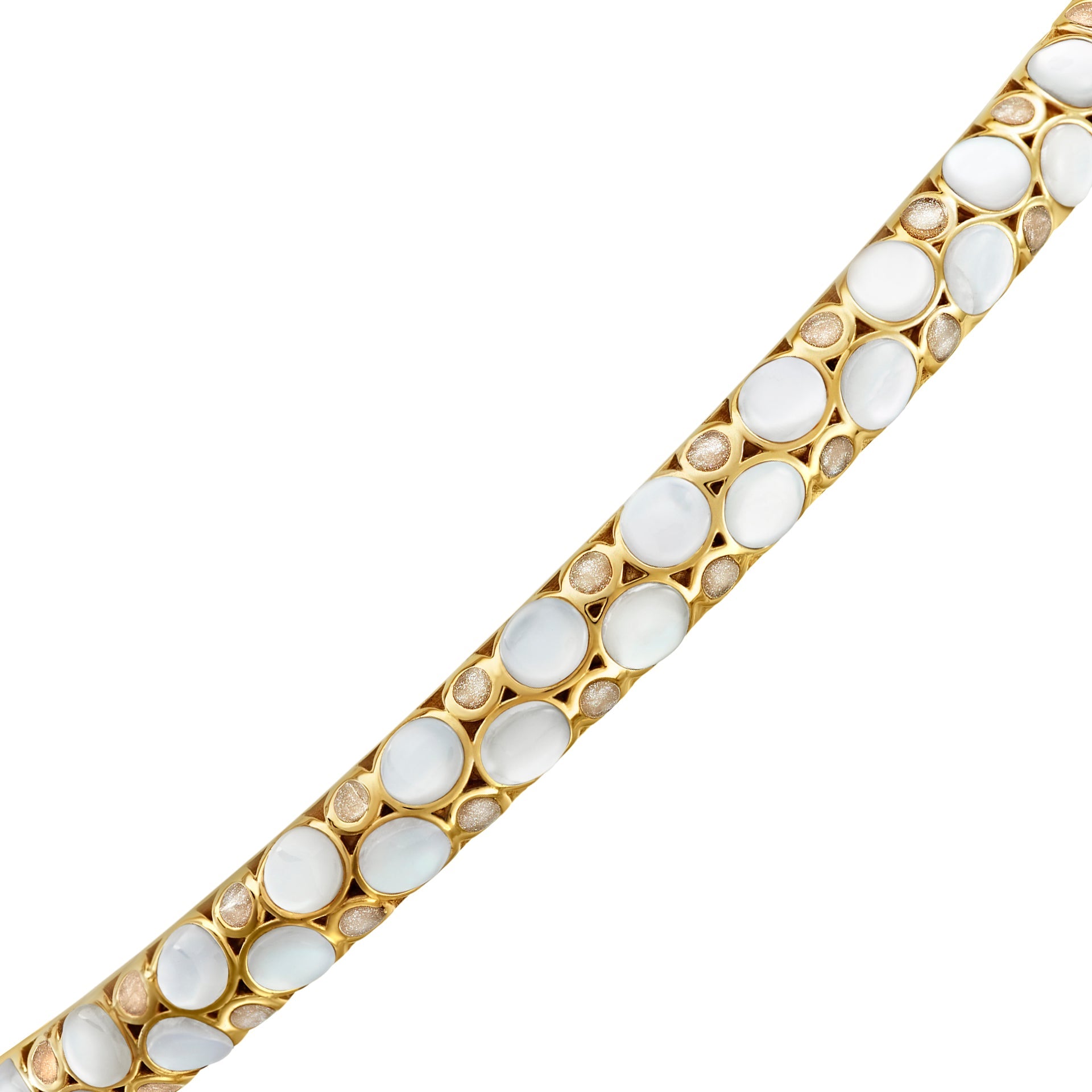 Bubble Mother of Pearl Gold Vermeil Sterling Bangle