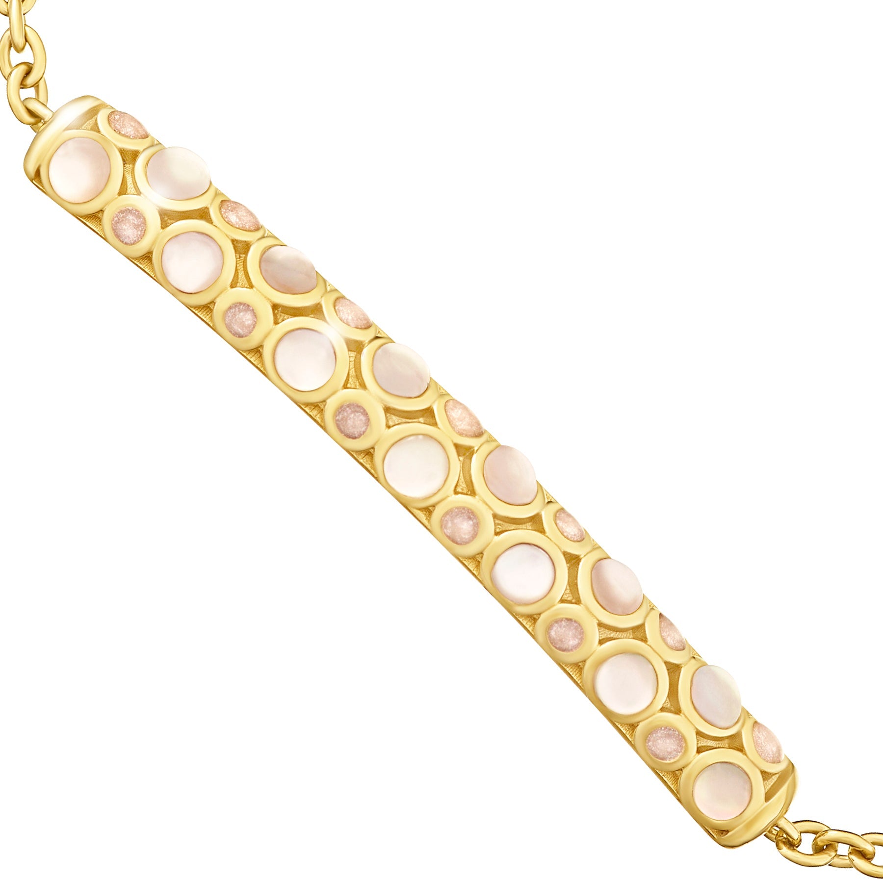 Bubble Bar Gold Vermail Chain Bracelet