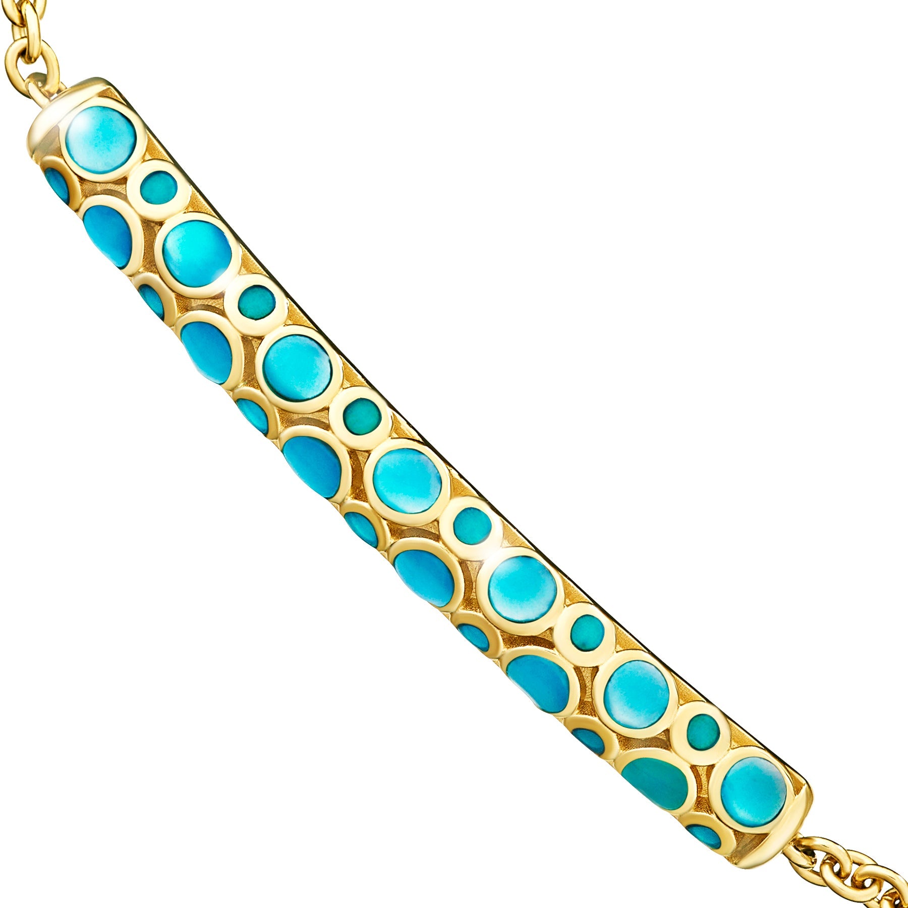 Bubble Bar Gold Vermail Chain Bracelet