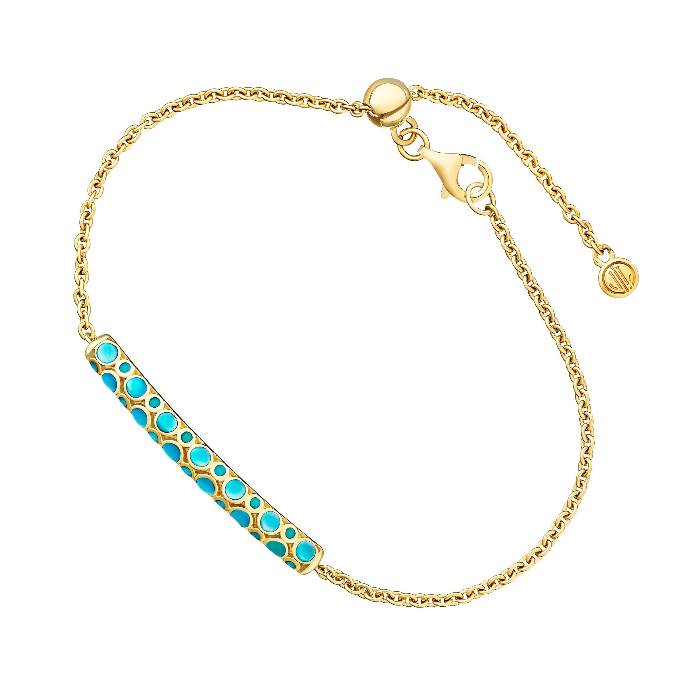 Bubble Bar Gold Vermail Chain Bracelet