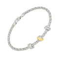 Marseille Sterling Silver with 18k Gold Crossover Diamond Bracelet