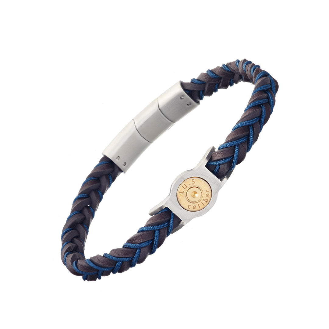 Braided Two-color Leather Bracelet Cartridge Casing