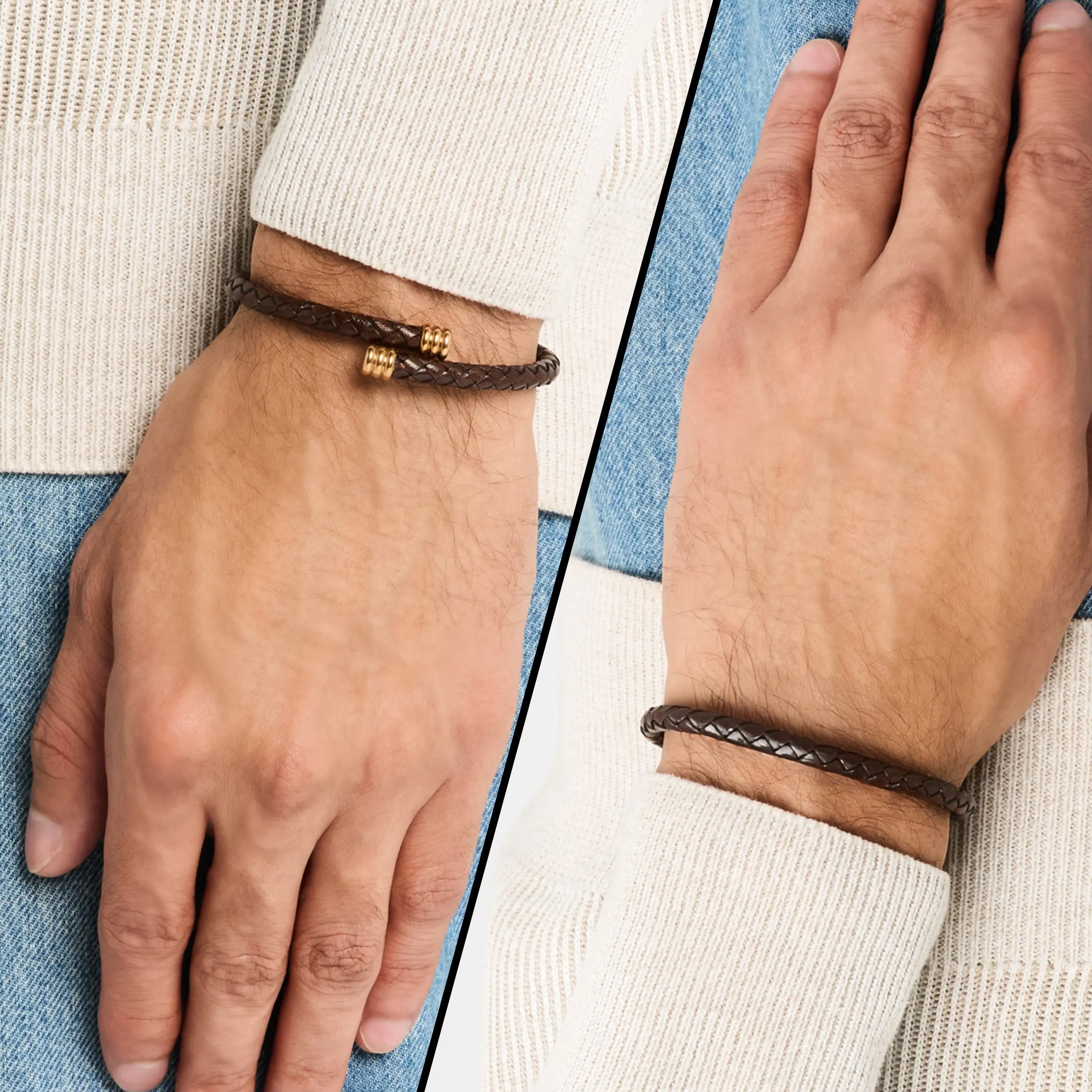 Flexible Braided Leather Bracelet