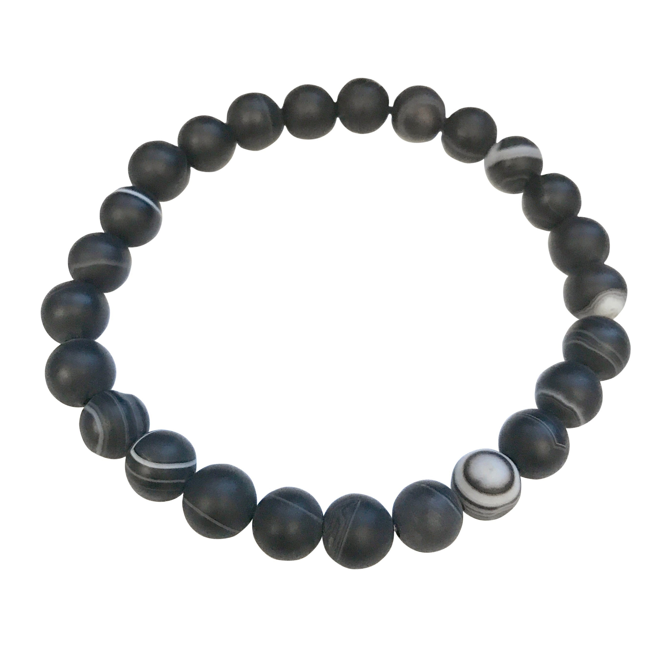 8mm Semiprecious Gemstone Bead Elastic Bracelet