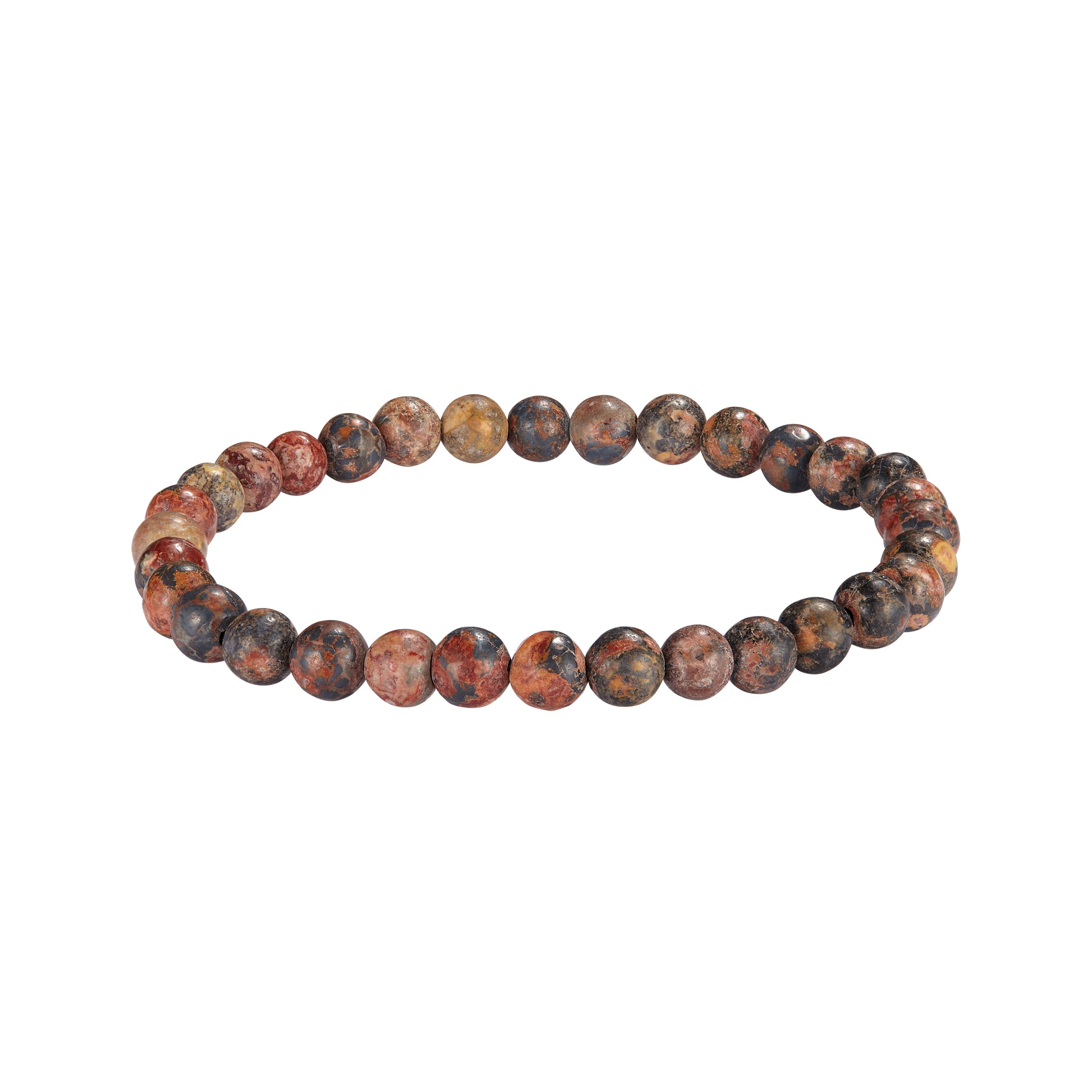 6mm Semiprecious Gemstone Bead Elastic Bracelet