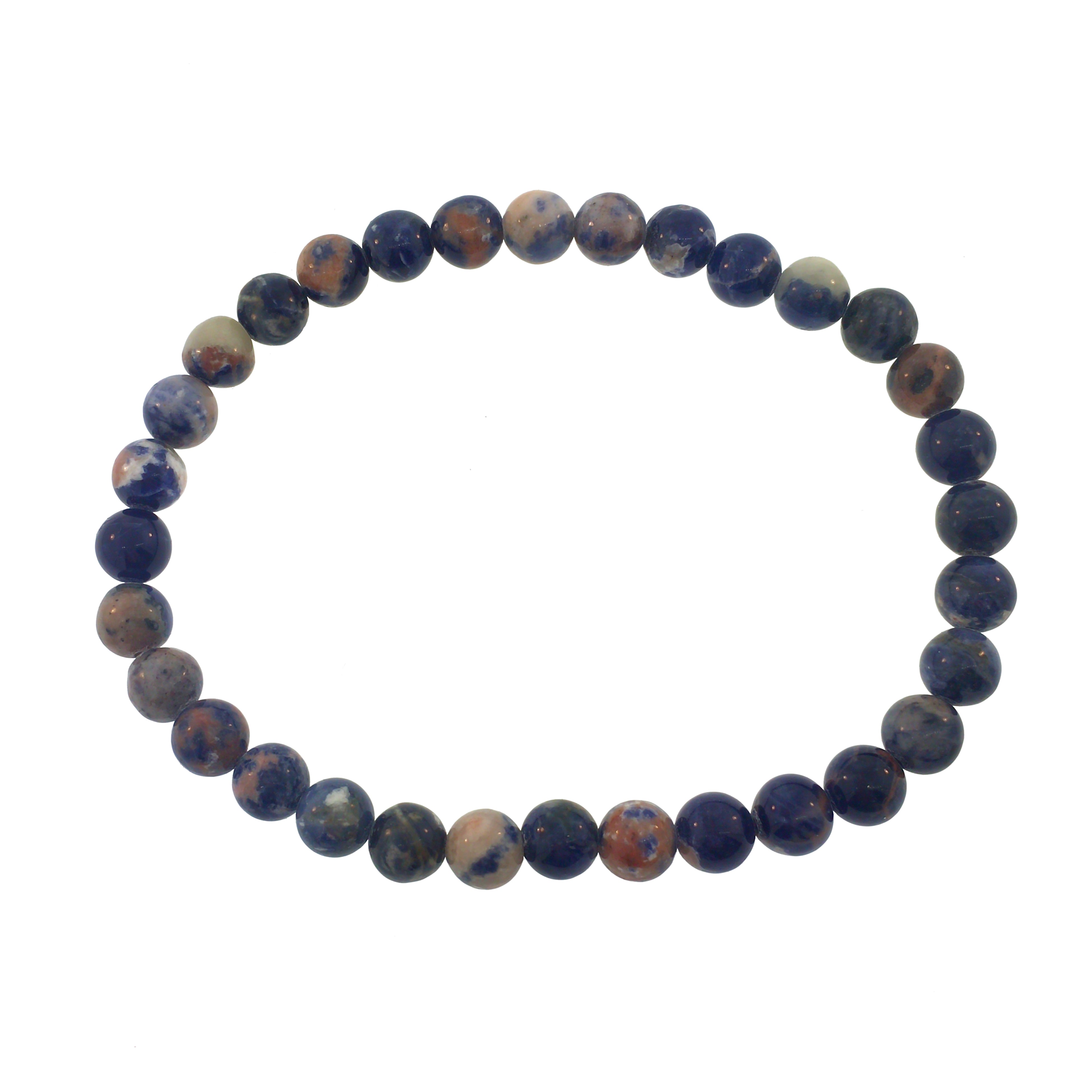 6mm Semiprecious Gemstone Bead Elastic Bracelet