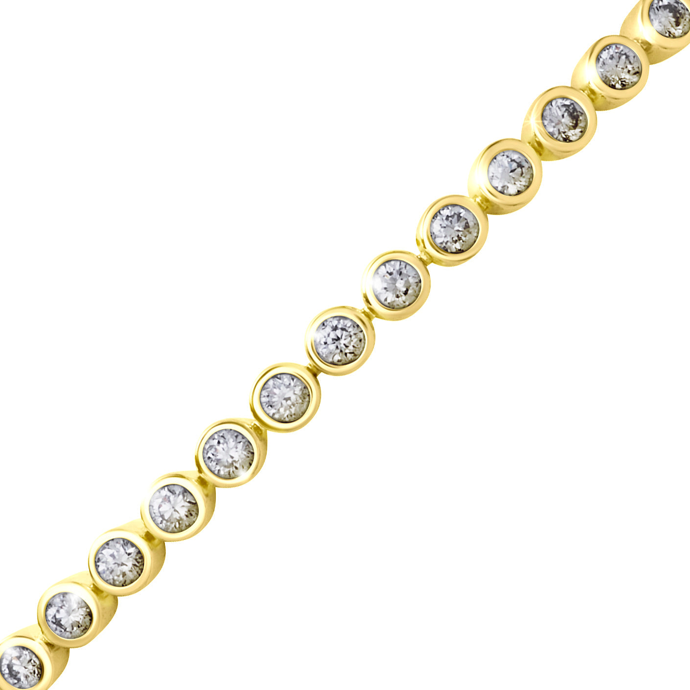 Diamond Tennis Bracelet 18K White Gold, and Yellow gold