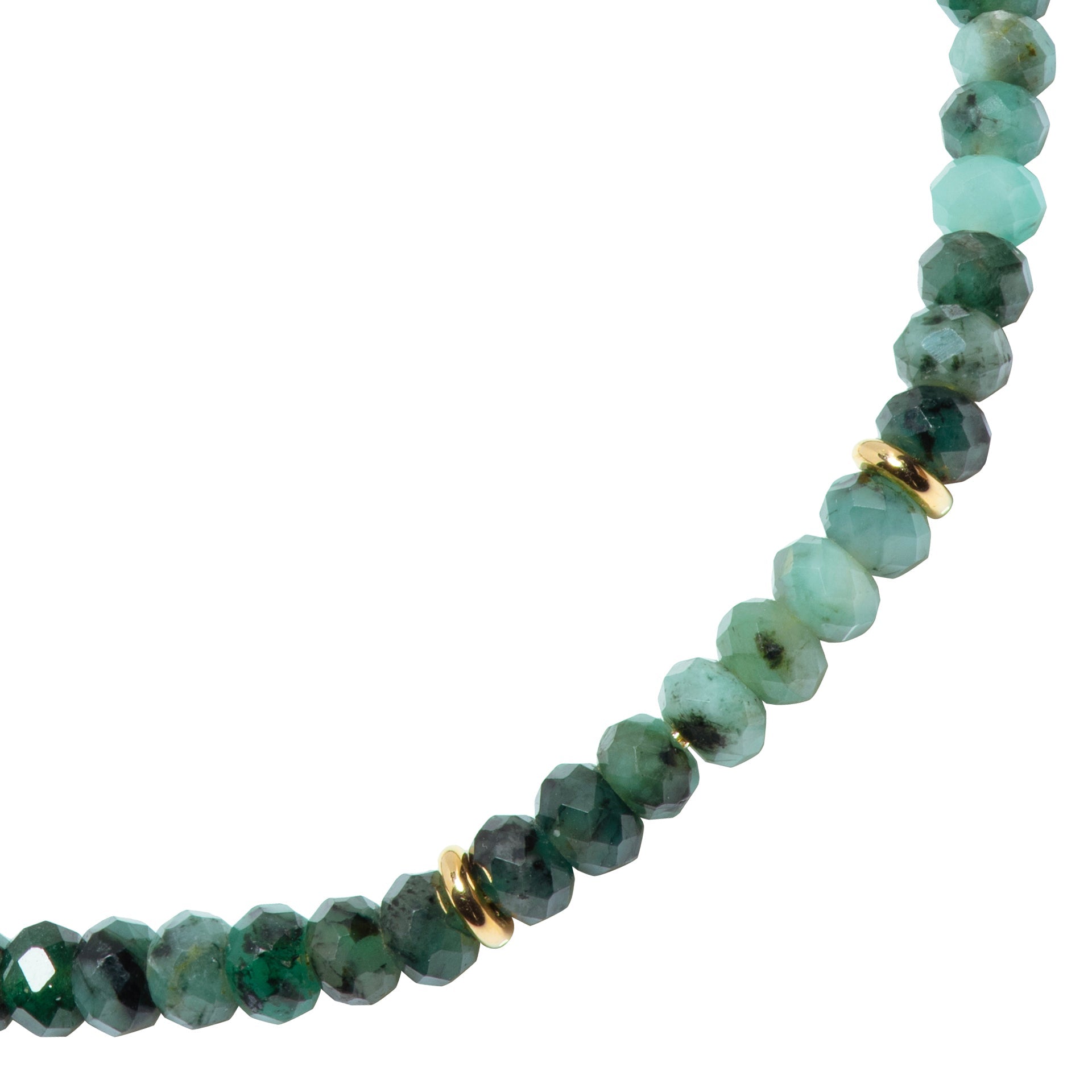 18K Gold Emerald Bead Bracelet