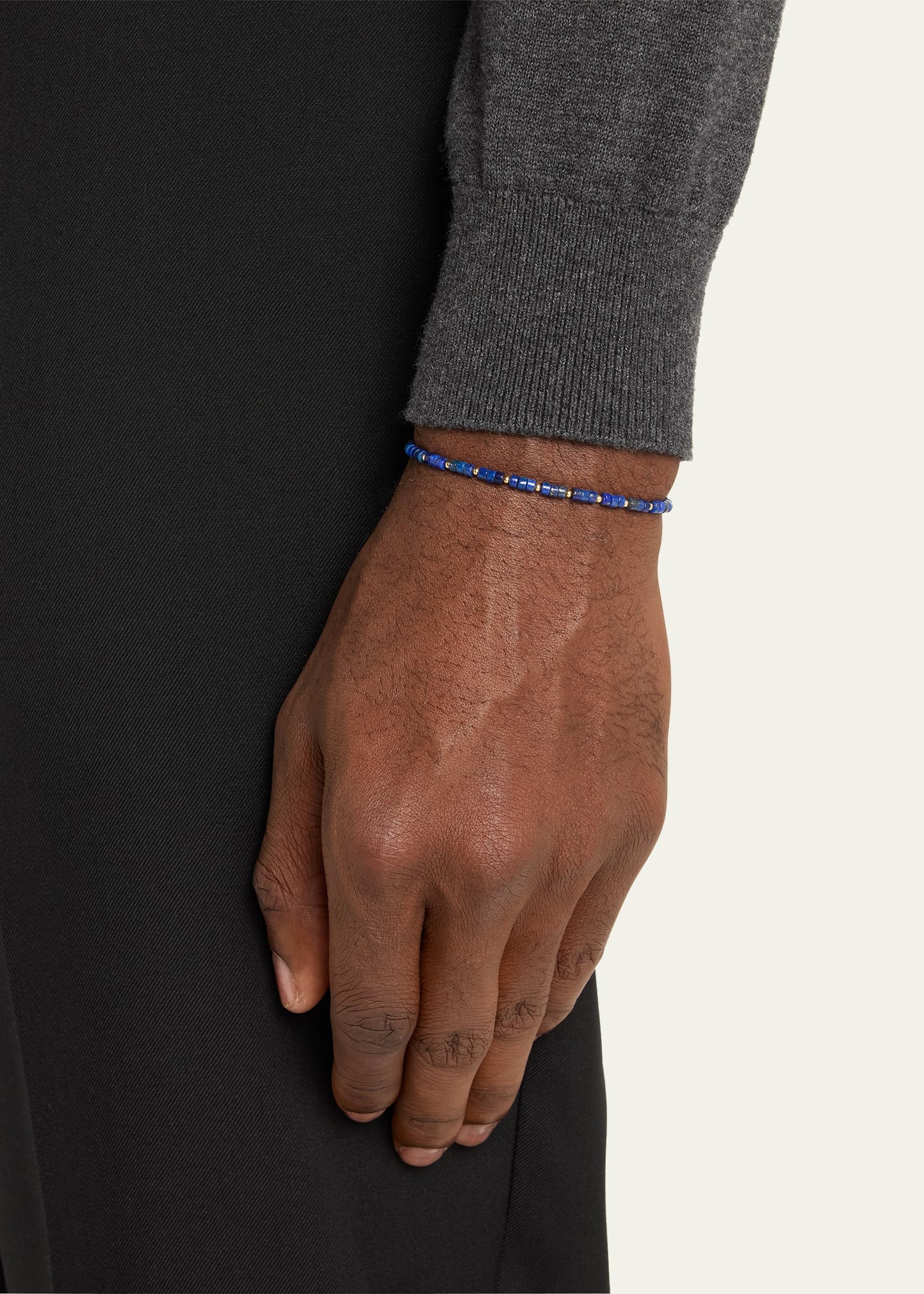 18K Gold Lapis Discs Pull Bracelet