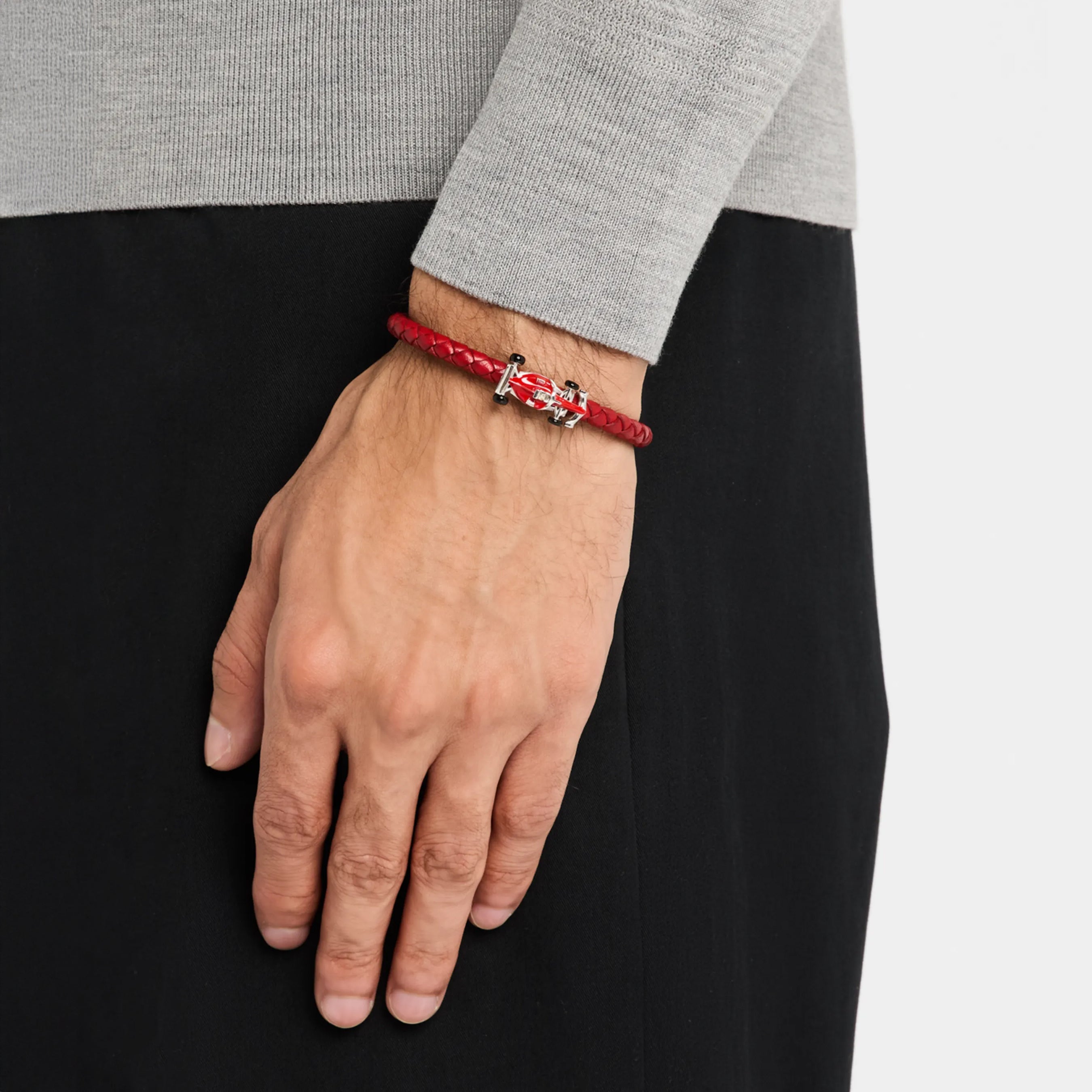 Race Car Leather Bracelet Spring Fit