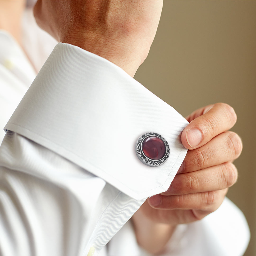 Braided Gemstone Cufflinks
