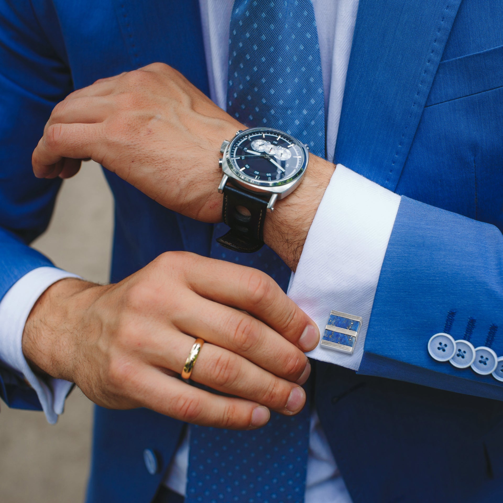Lapis Stripe Cufflinks
