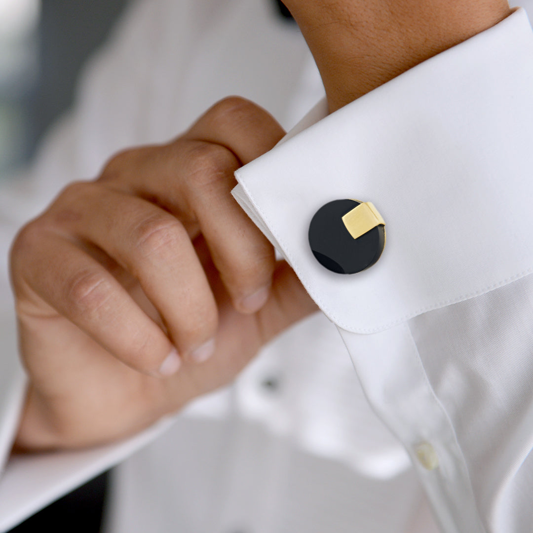 Onyx Disc Cufflinks