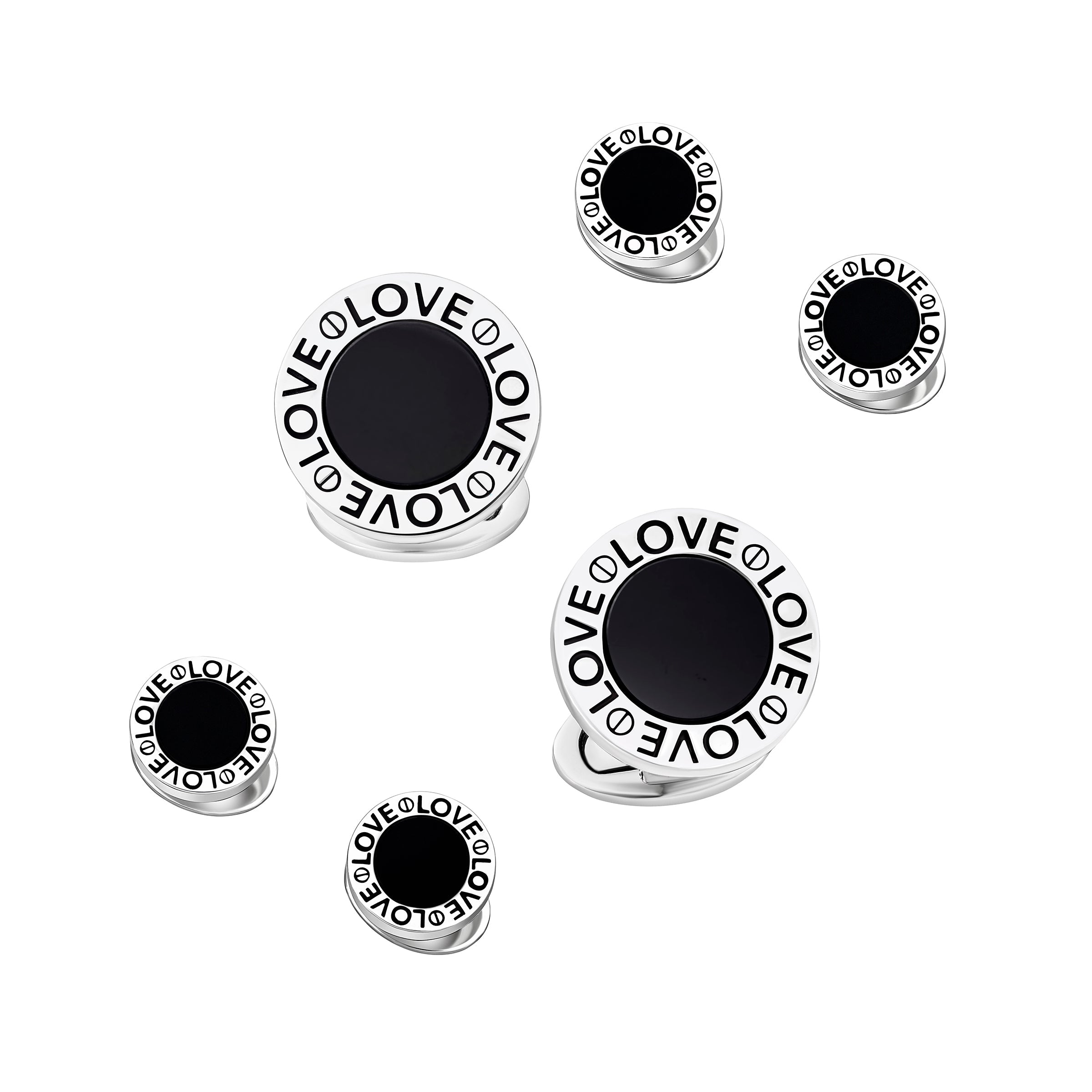 Love Gemstone Sterling Tuxedo Set