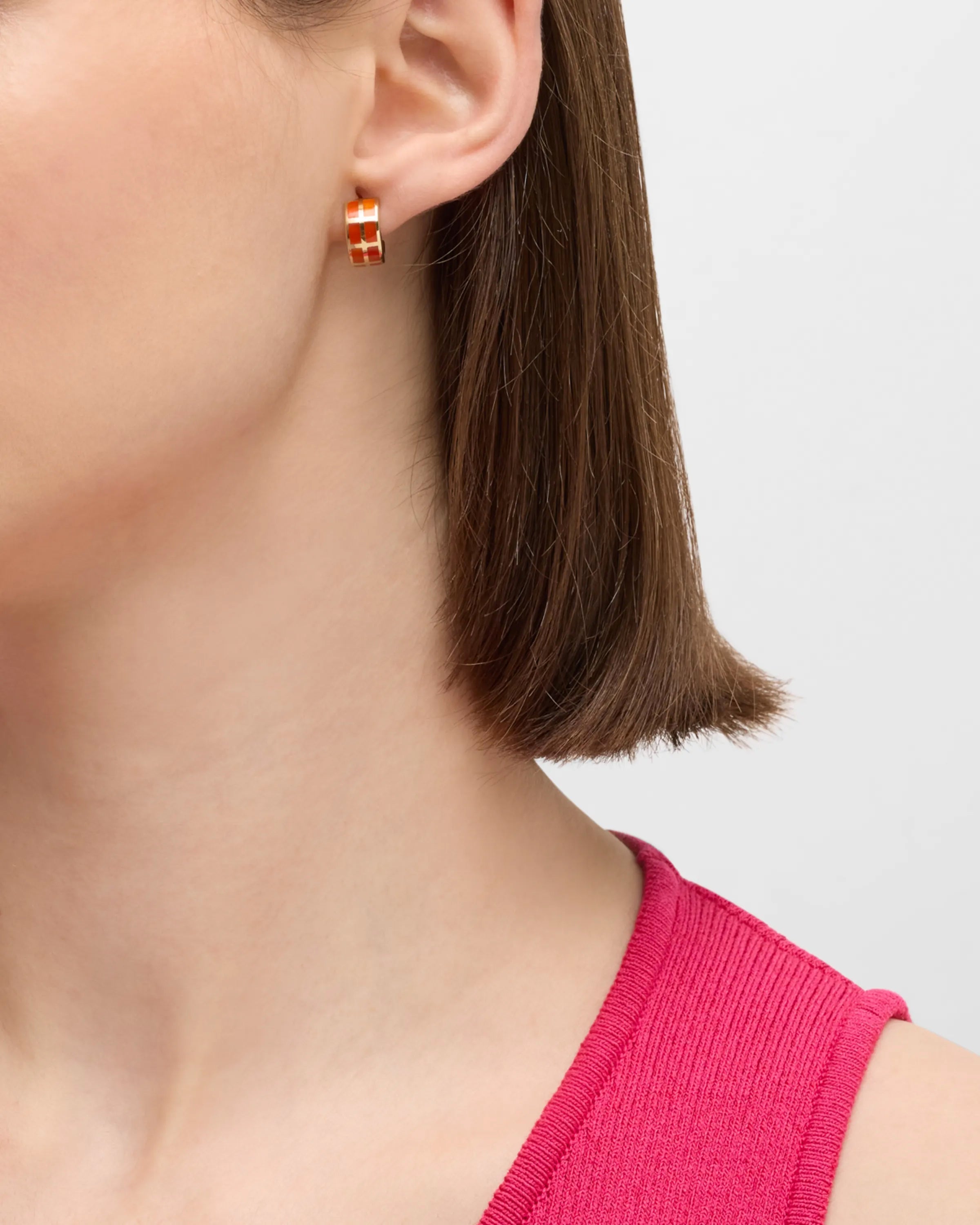 Dash Gemstone Gold Vermeil Sterling Hoop Earrings