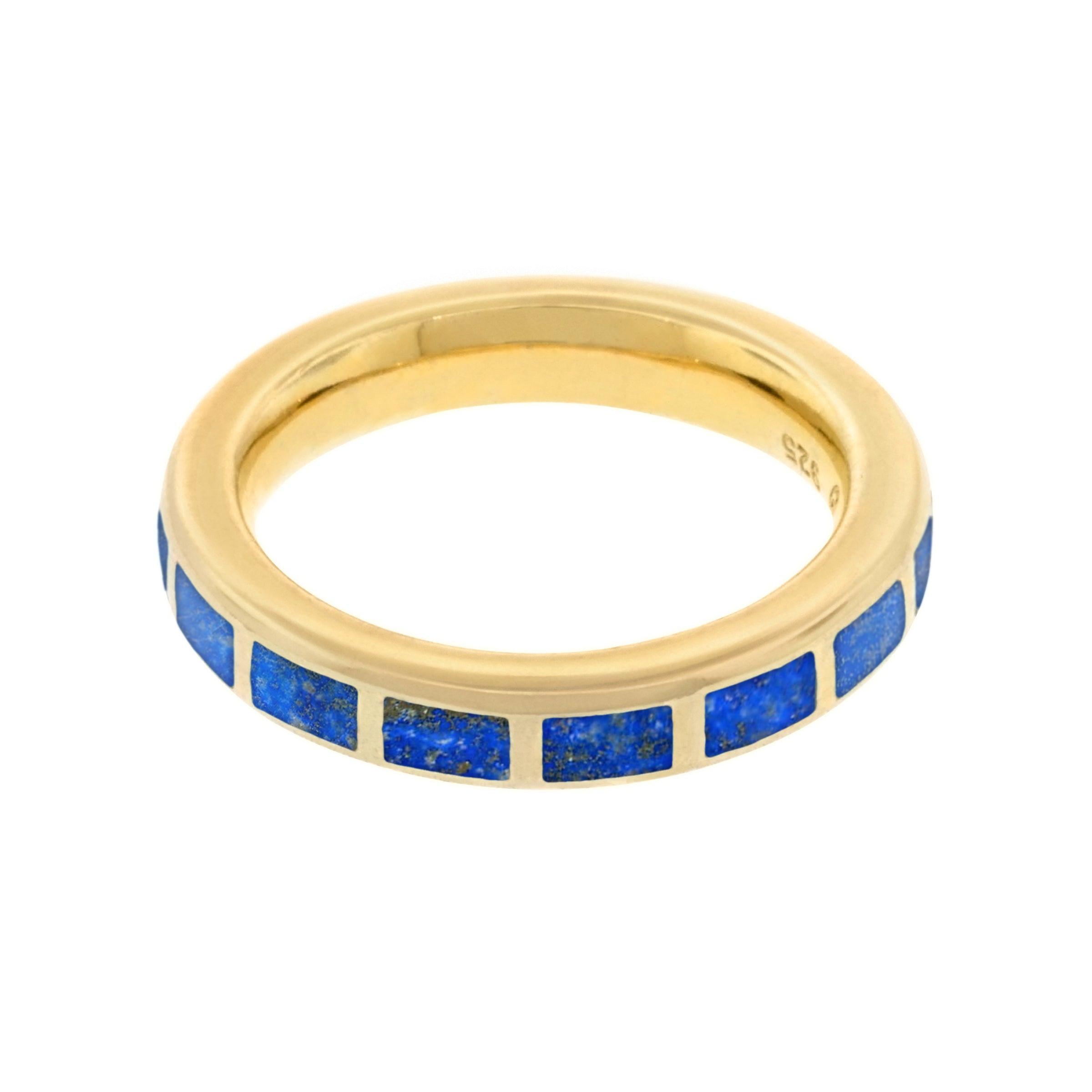 Lapis lazuli segment band ring in 18k gold vermeil