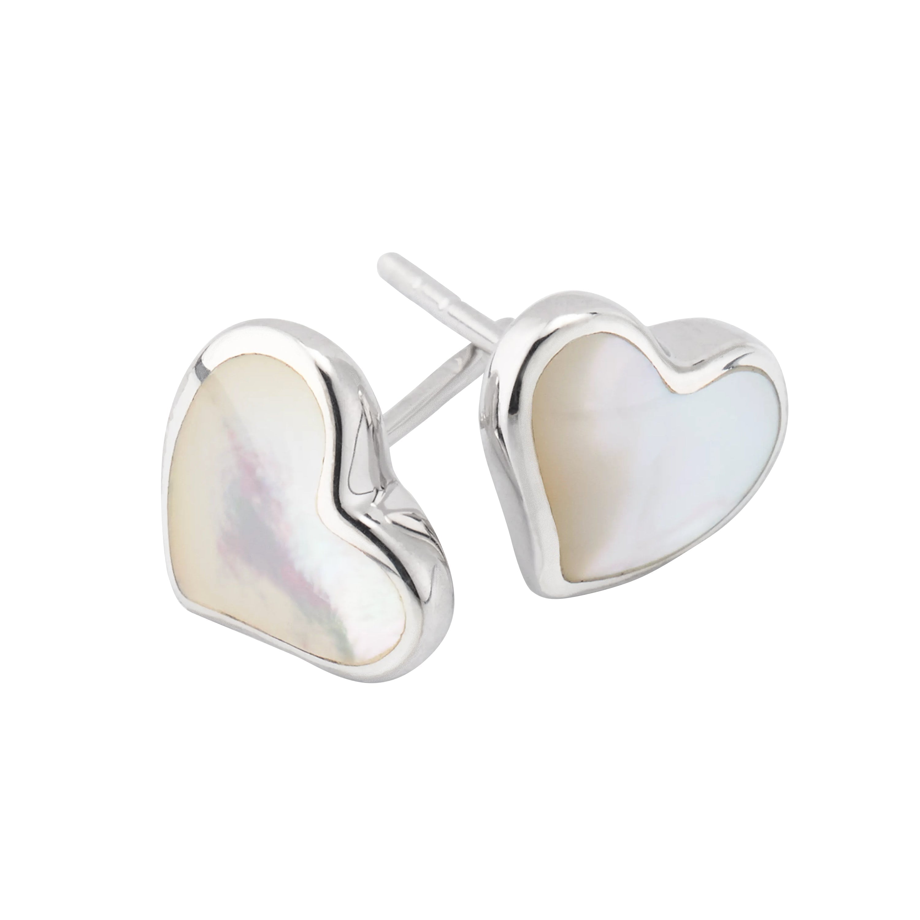 Heart Gemstone Sterling Stud Earrings