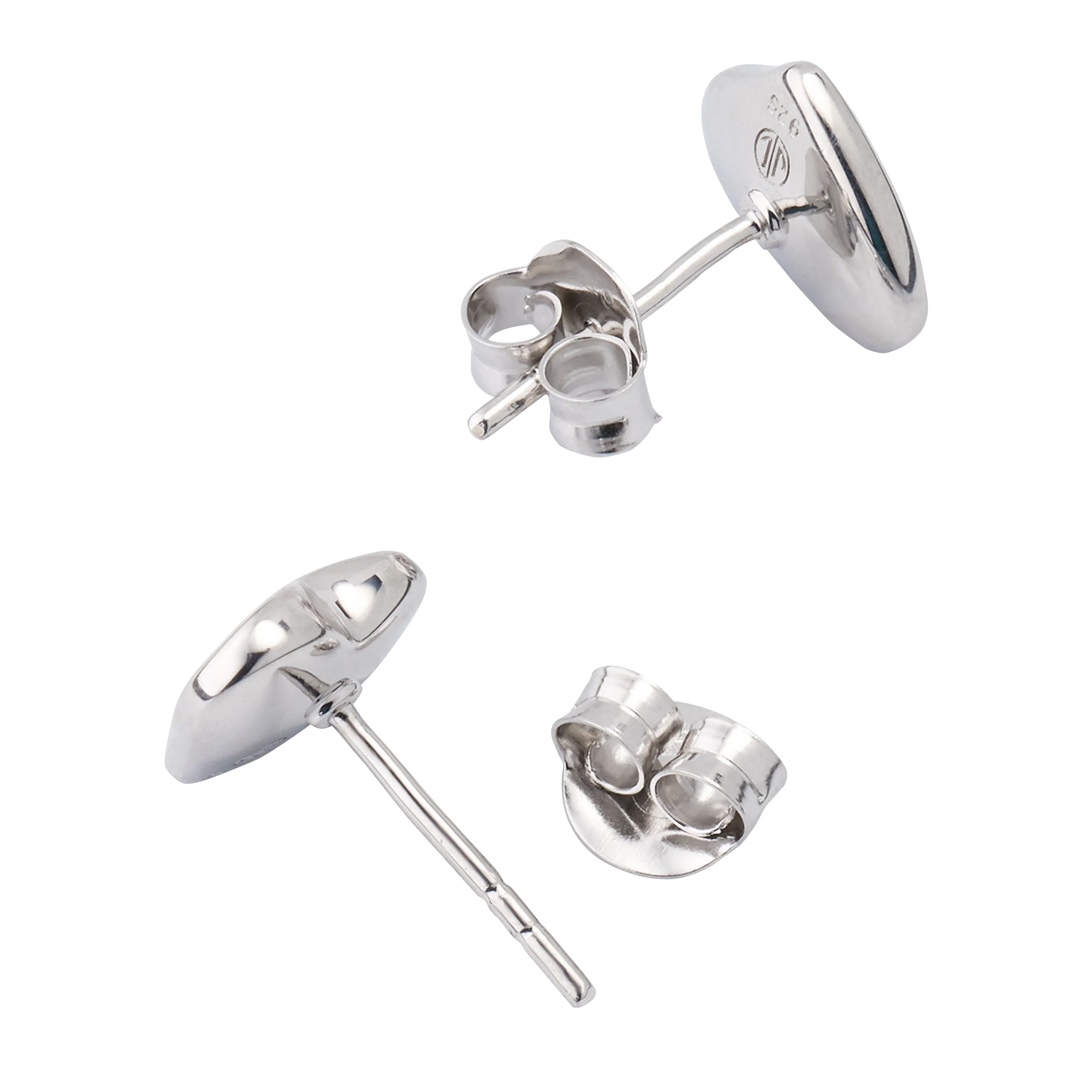 Heart Gemstone Sterling Stud Earrings