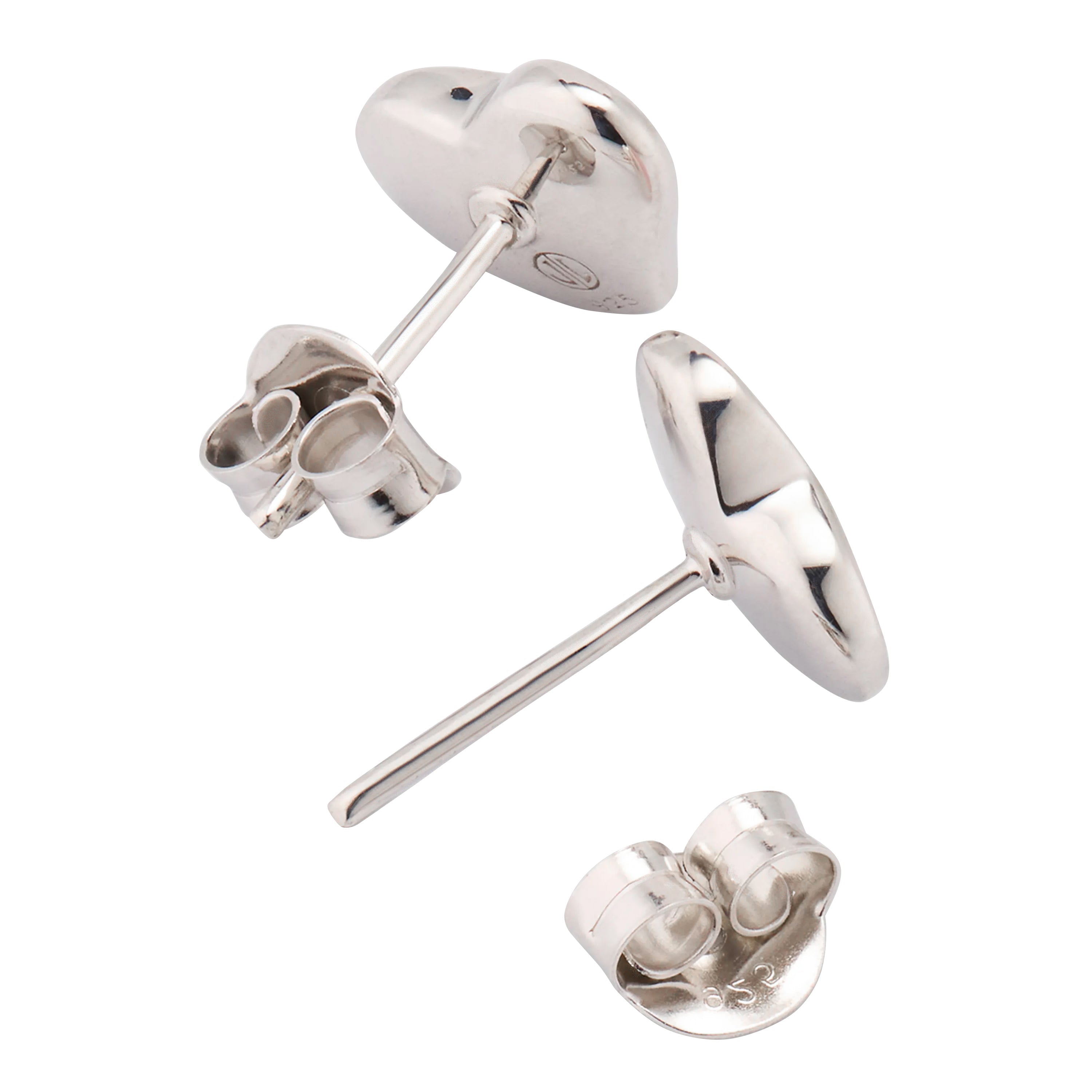 Heart Gemstone Sterling Stud Earrings