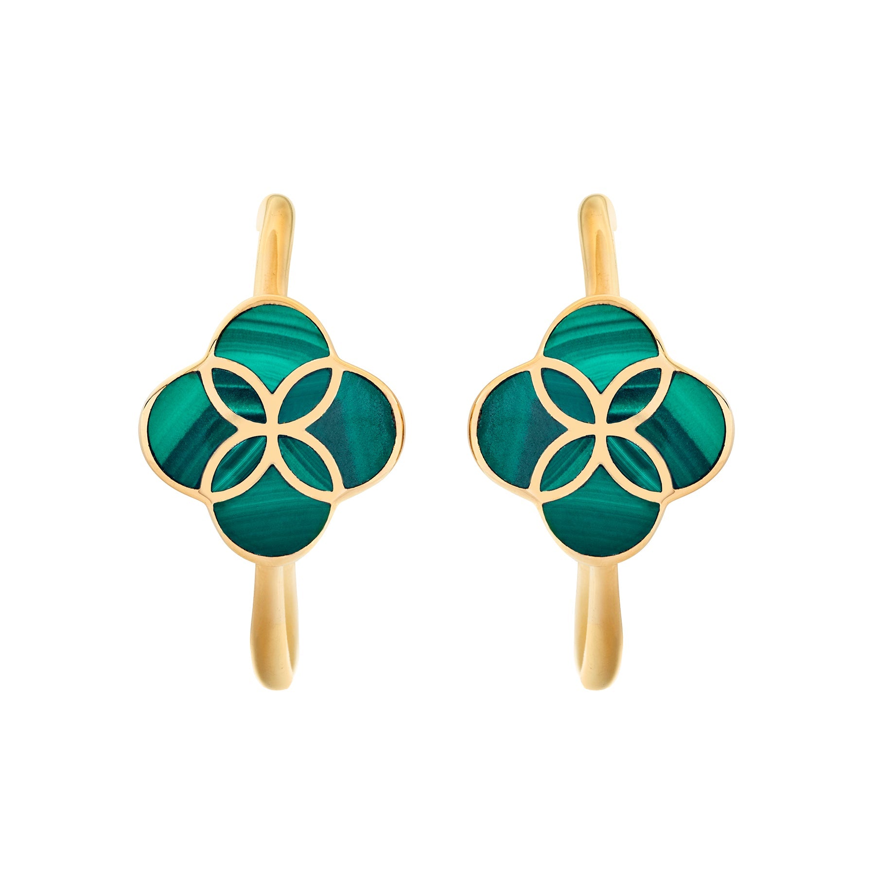 Petal Gemstone Sterling Mini Hoop Earrings