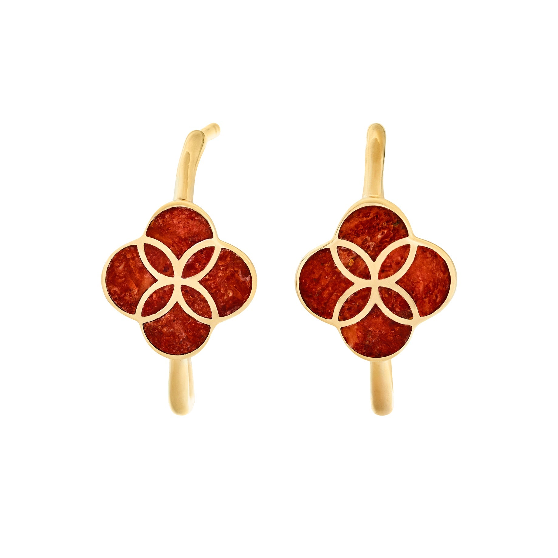 Petal Gemstone Sterling Mini Hoop Earrings