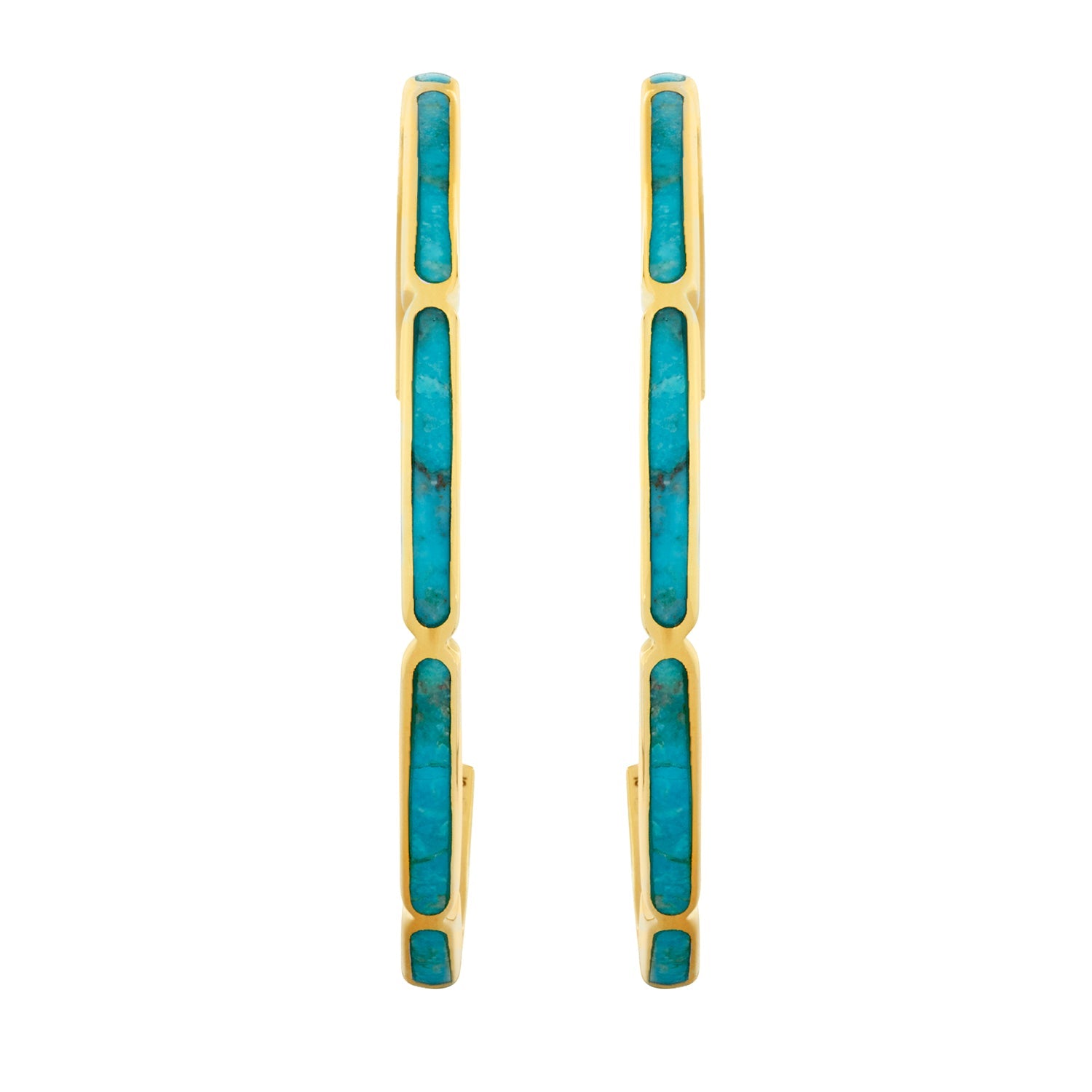 18K Gold Vermeil Turquoise Dash Ear Climber Earrings | Jan Leslie