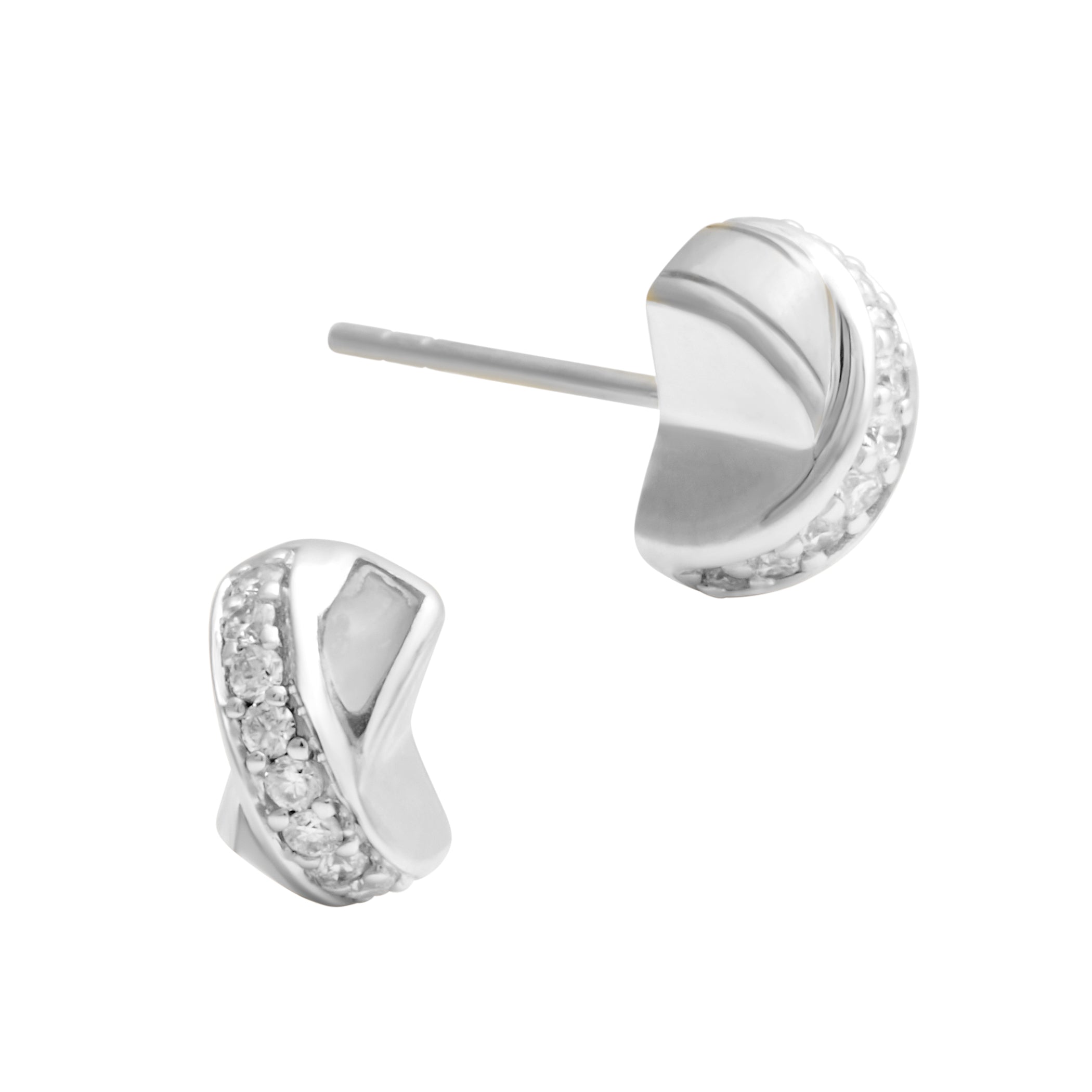Marseille Sterling Silver Crossover Stud Earrings