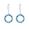 Dash Circle Gemstone Sterling Drop Earrings