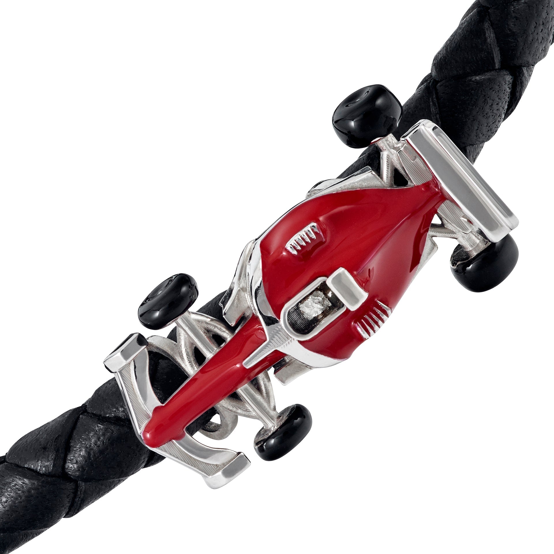 Race Car Leather Bracelet Spring Fit