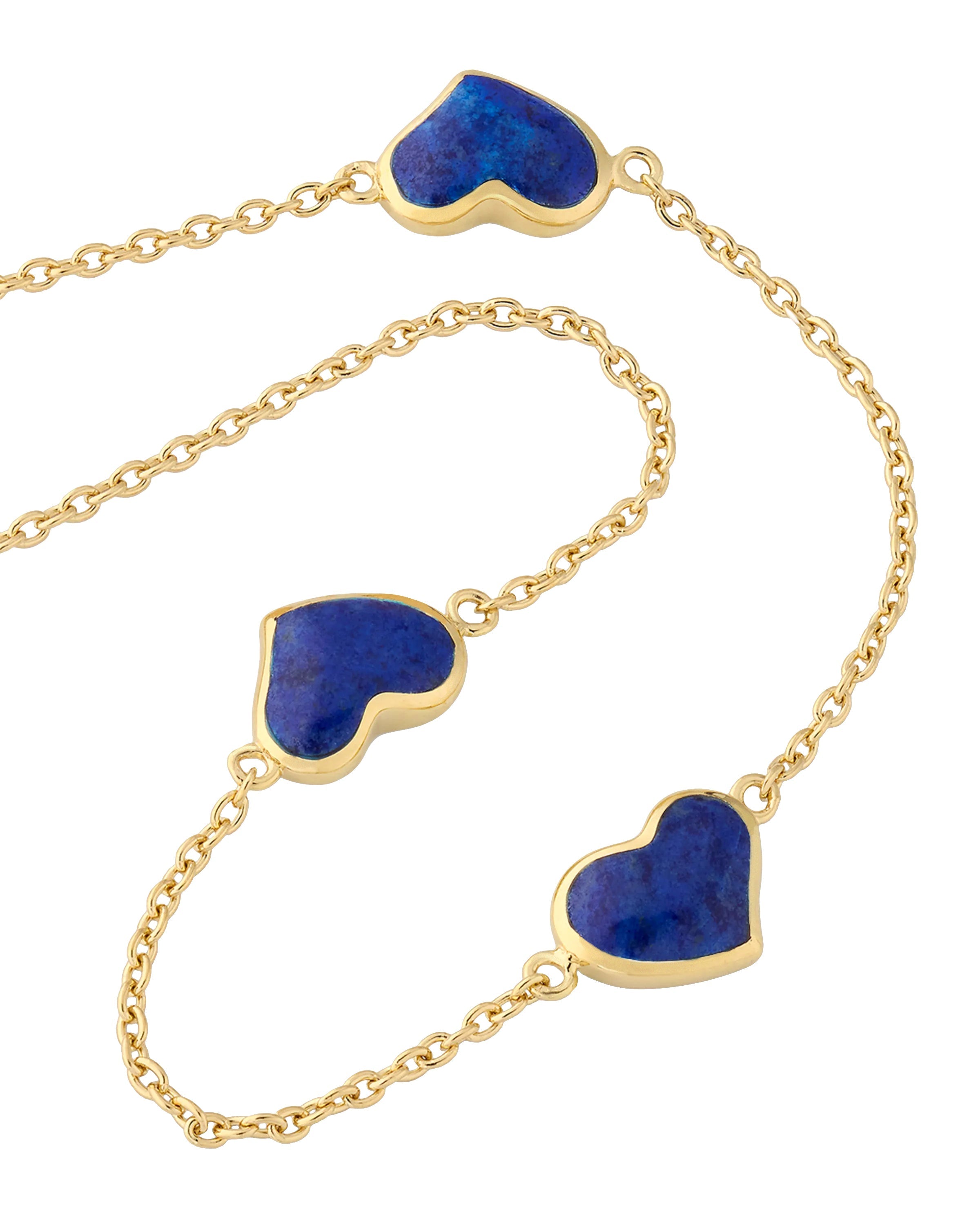 Triple Heart Gold Vermeil Sterling Necklace