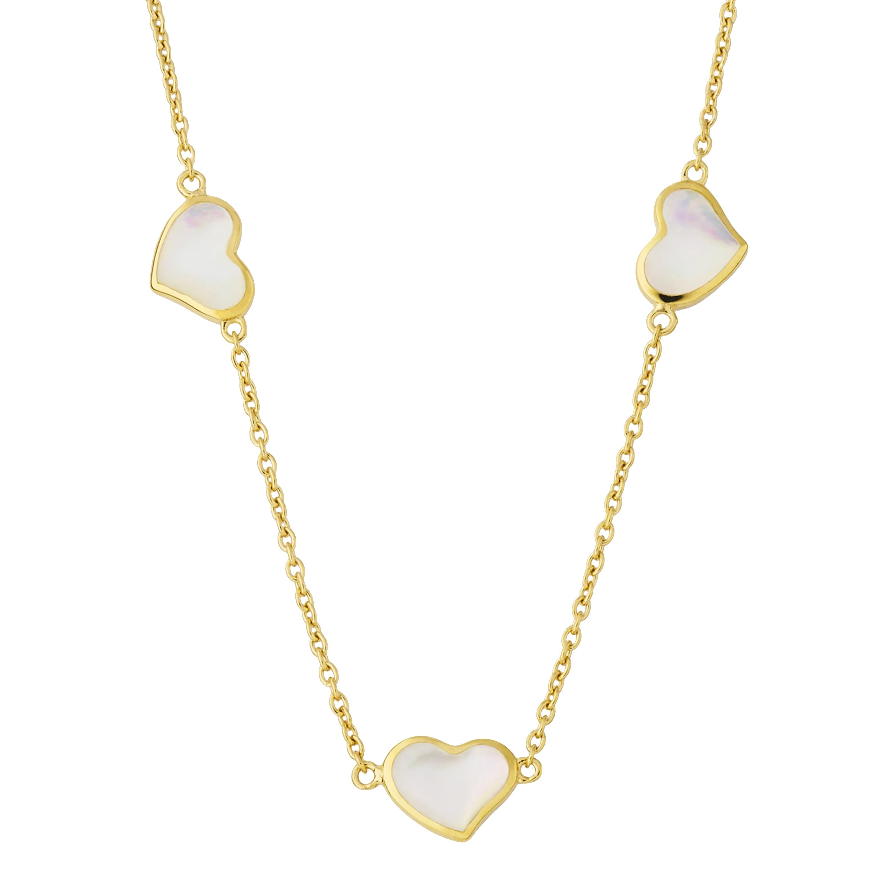 Triple Heart Gold Vermeil Sterling Necklace