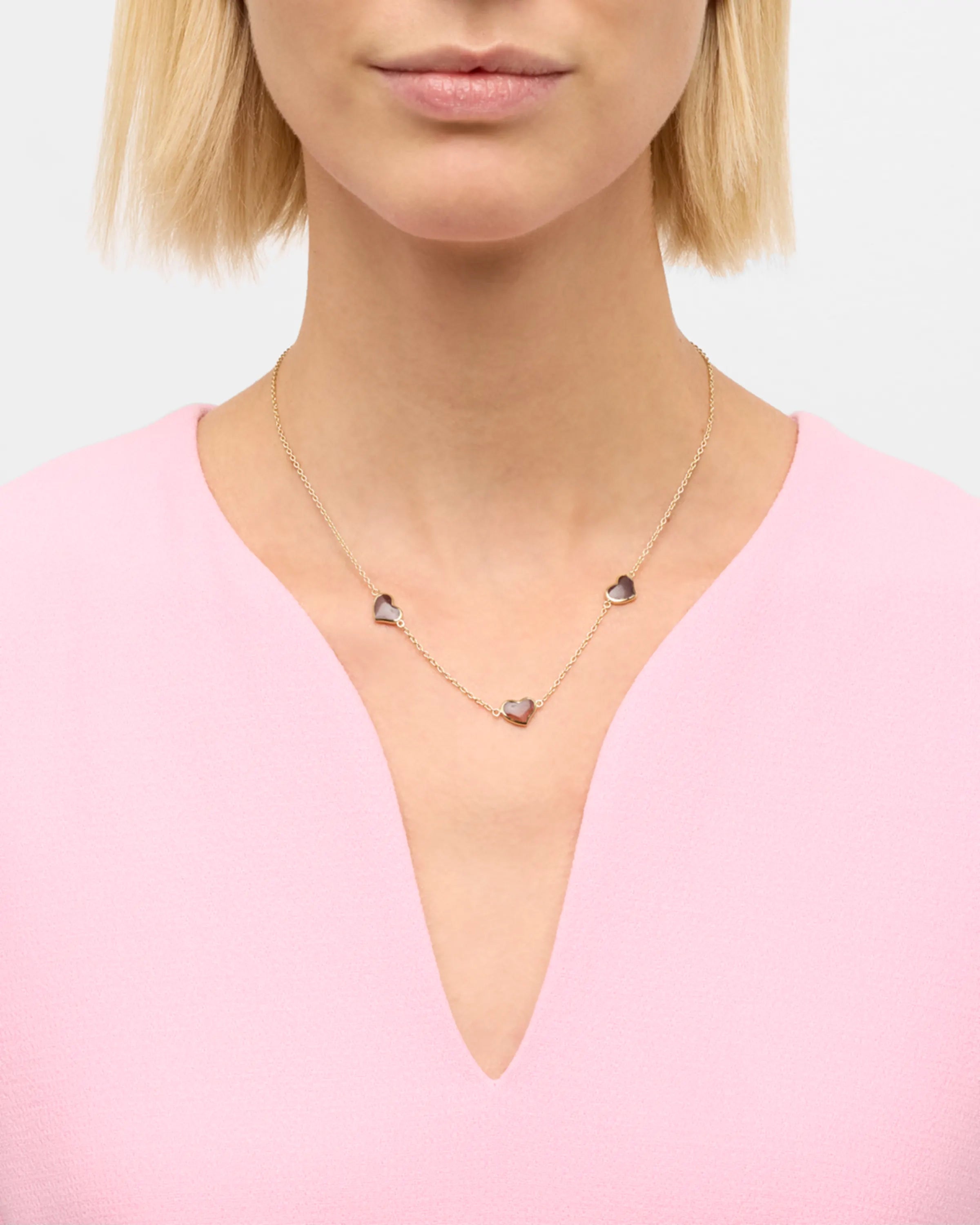 Triple Heart Gold Vermeil Sterling Necklace