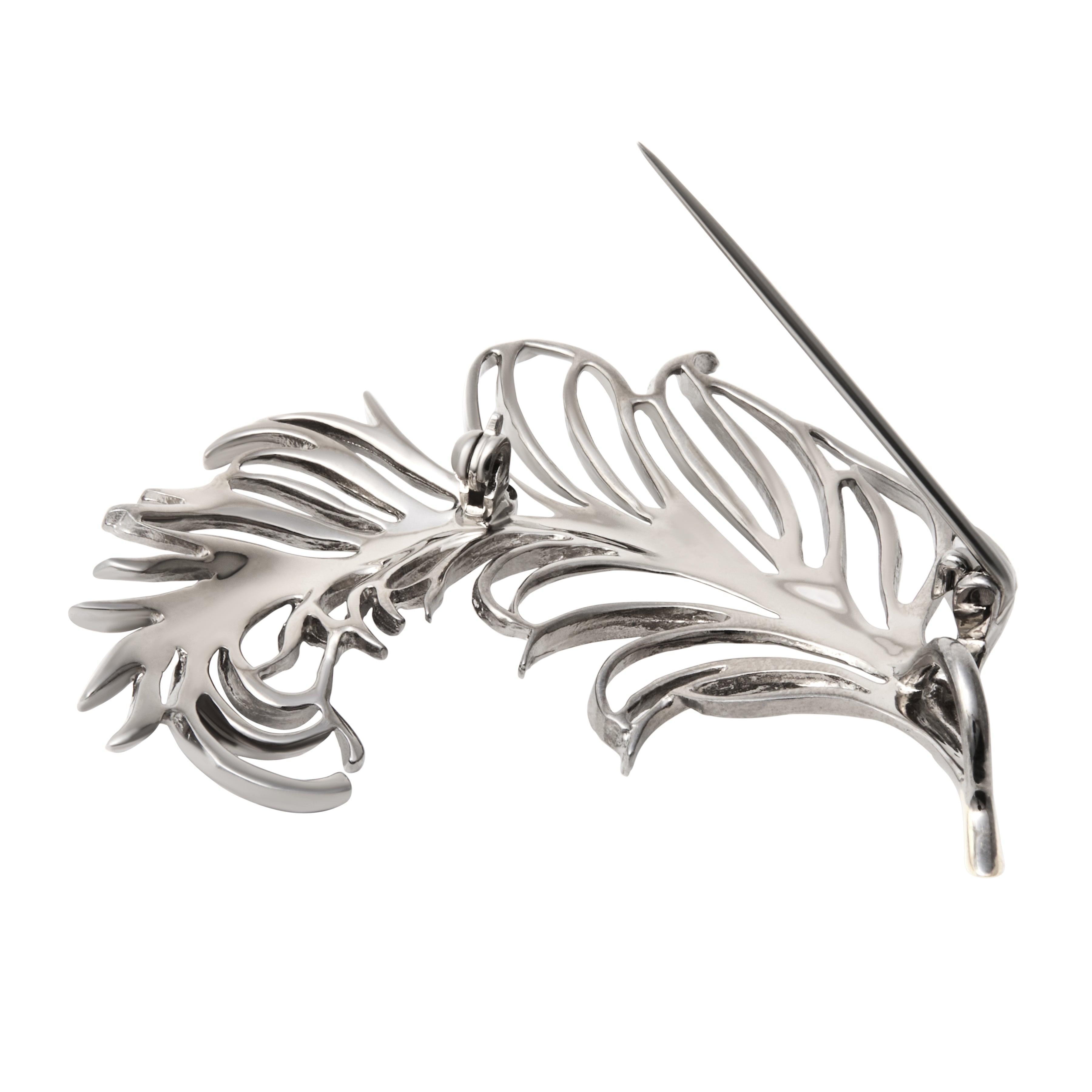 Sterling Feather Lapel Pin