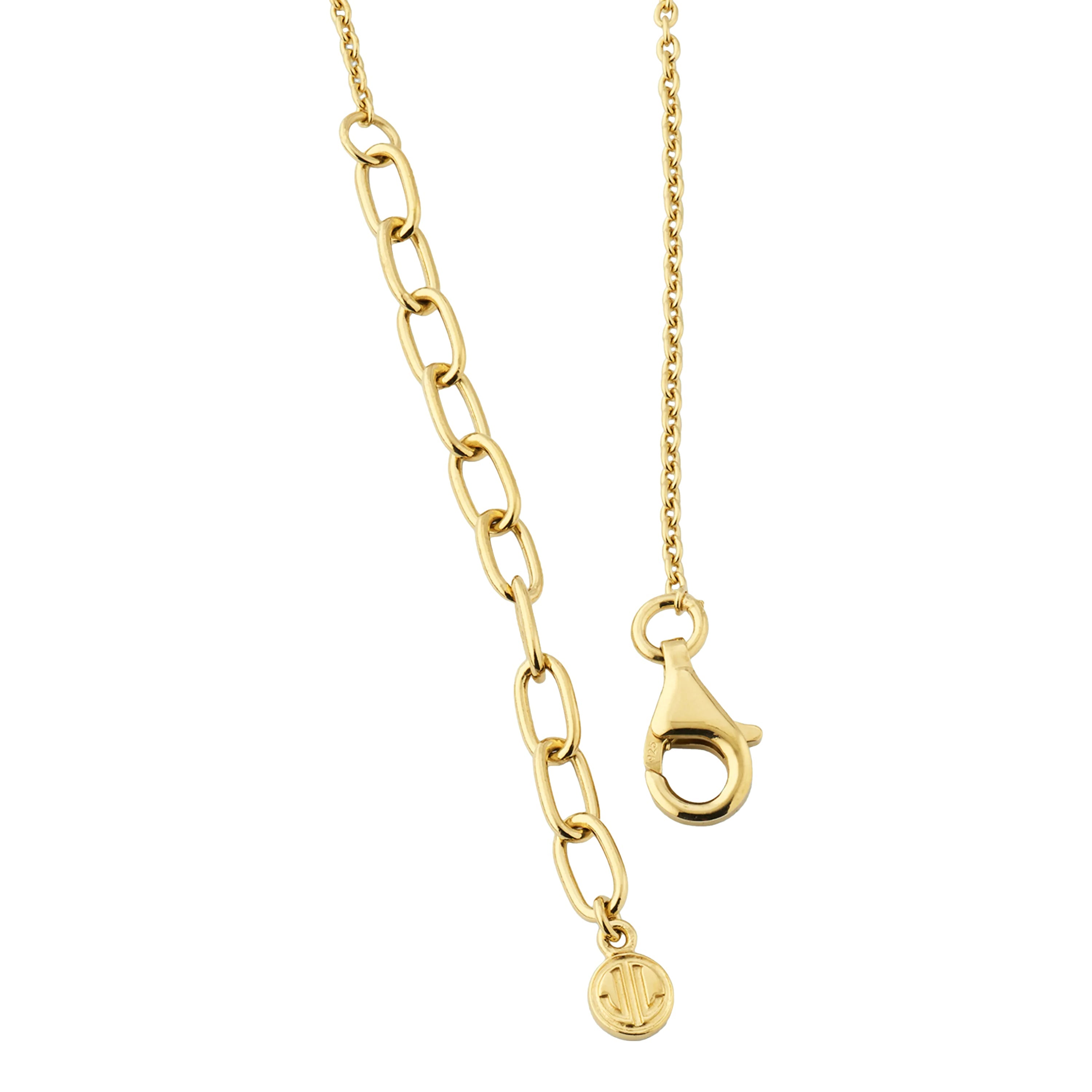 Rectangular malachite bar pendant necklace on gold rolo chain by Jan Leslie.