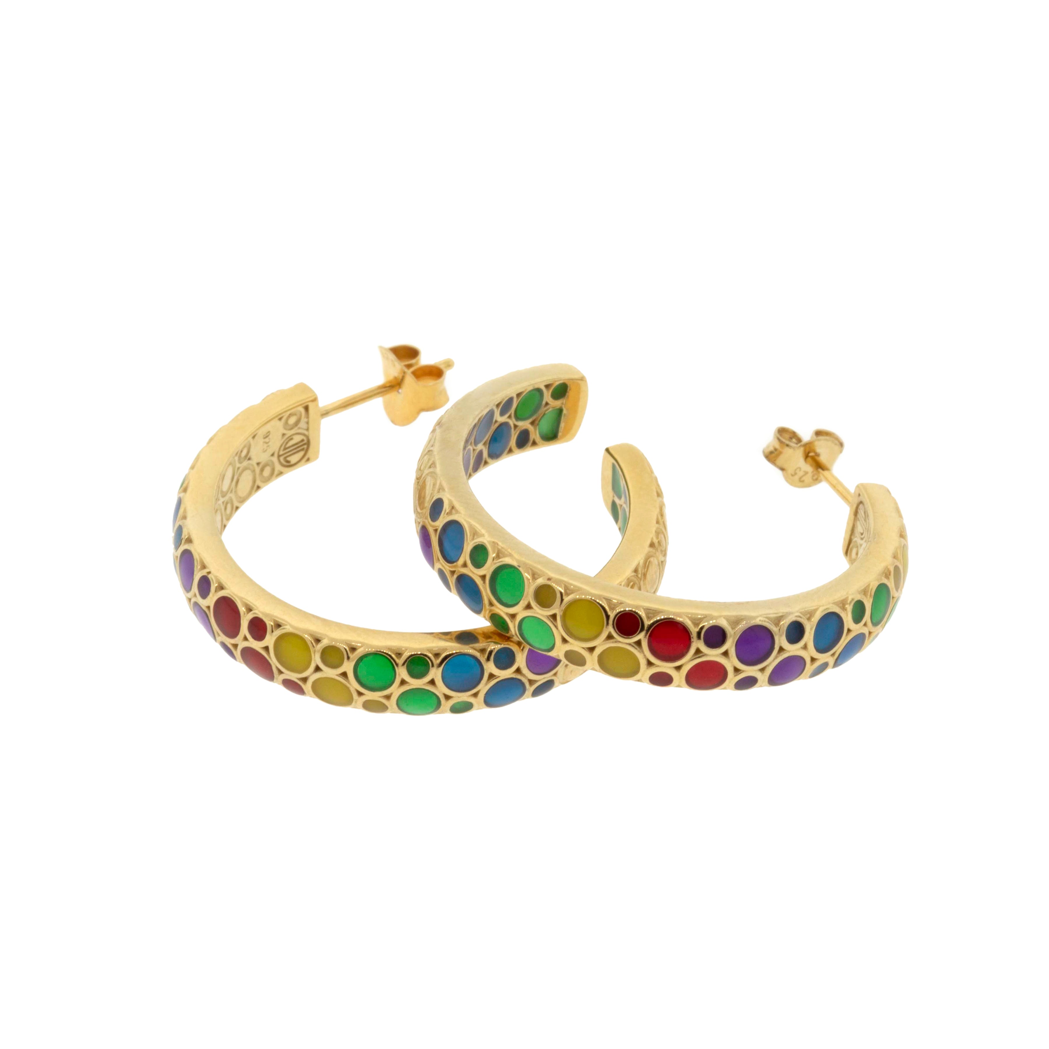 Bubble Hoop Gold Vermeil Sterling Earrings