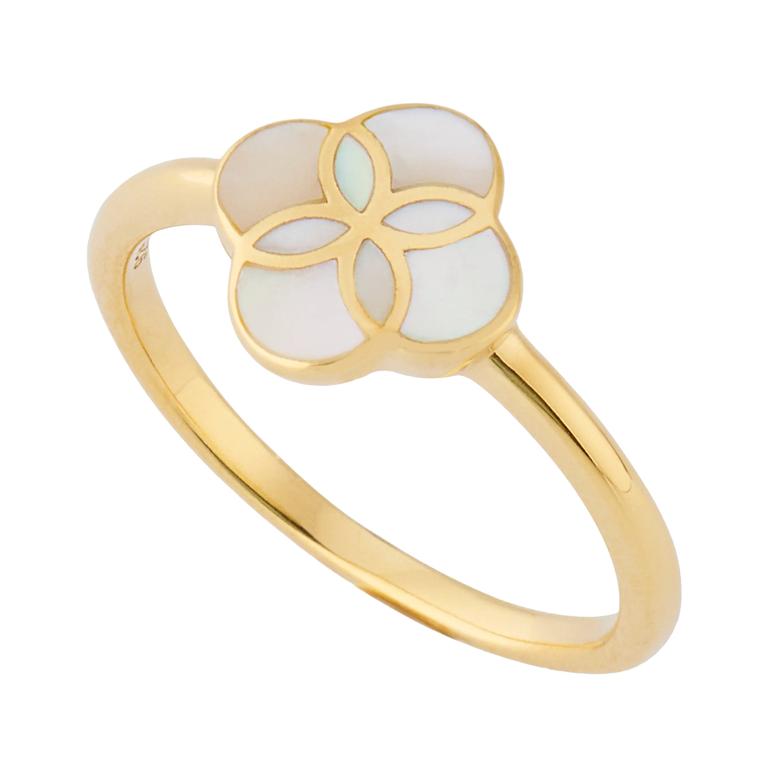 Petal 1 Mother of Pearl Gold Vermeil Sterling Ring