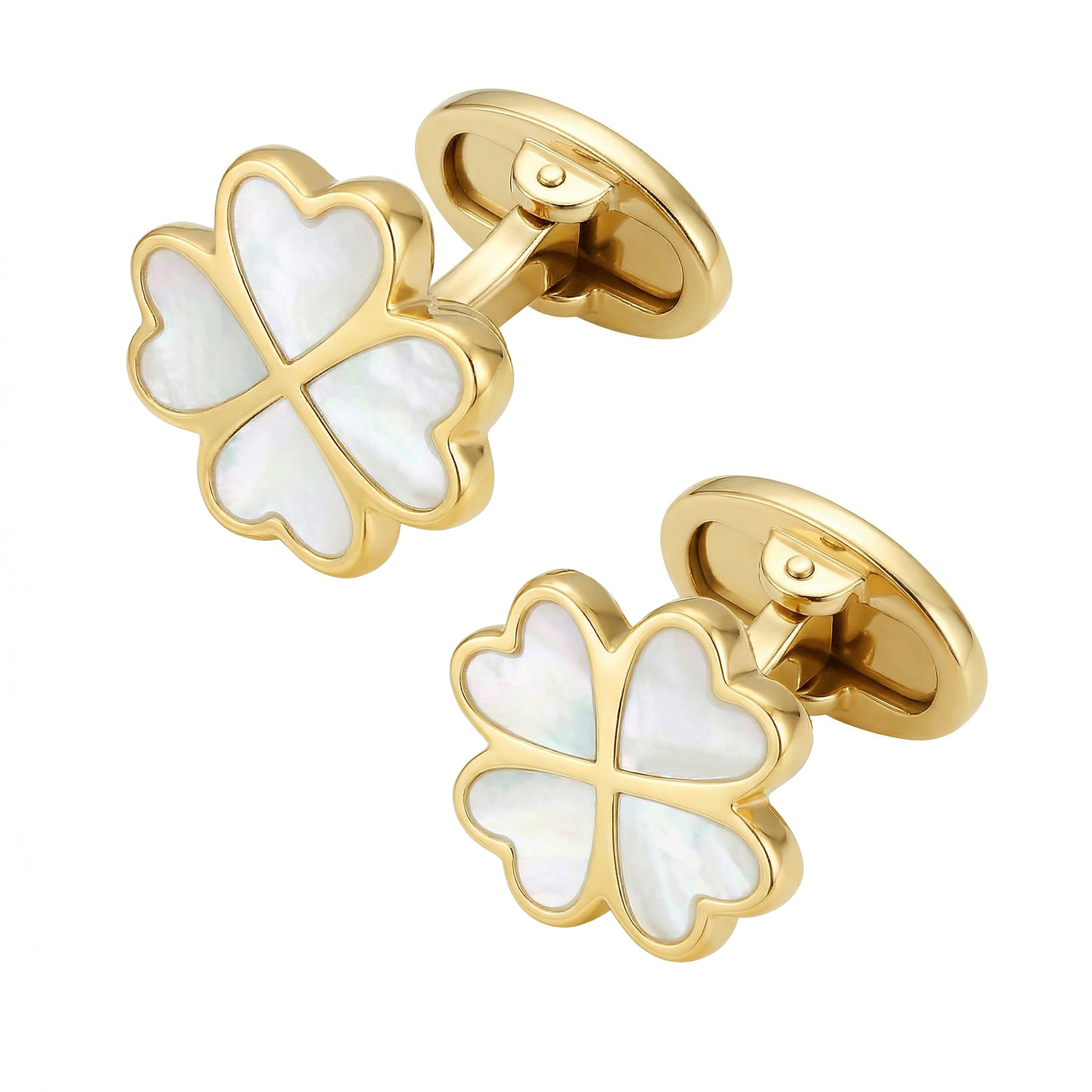 Lucky Four Leaf Clover Gold Vermeil Cufflinks